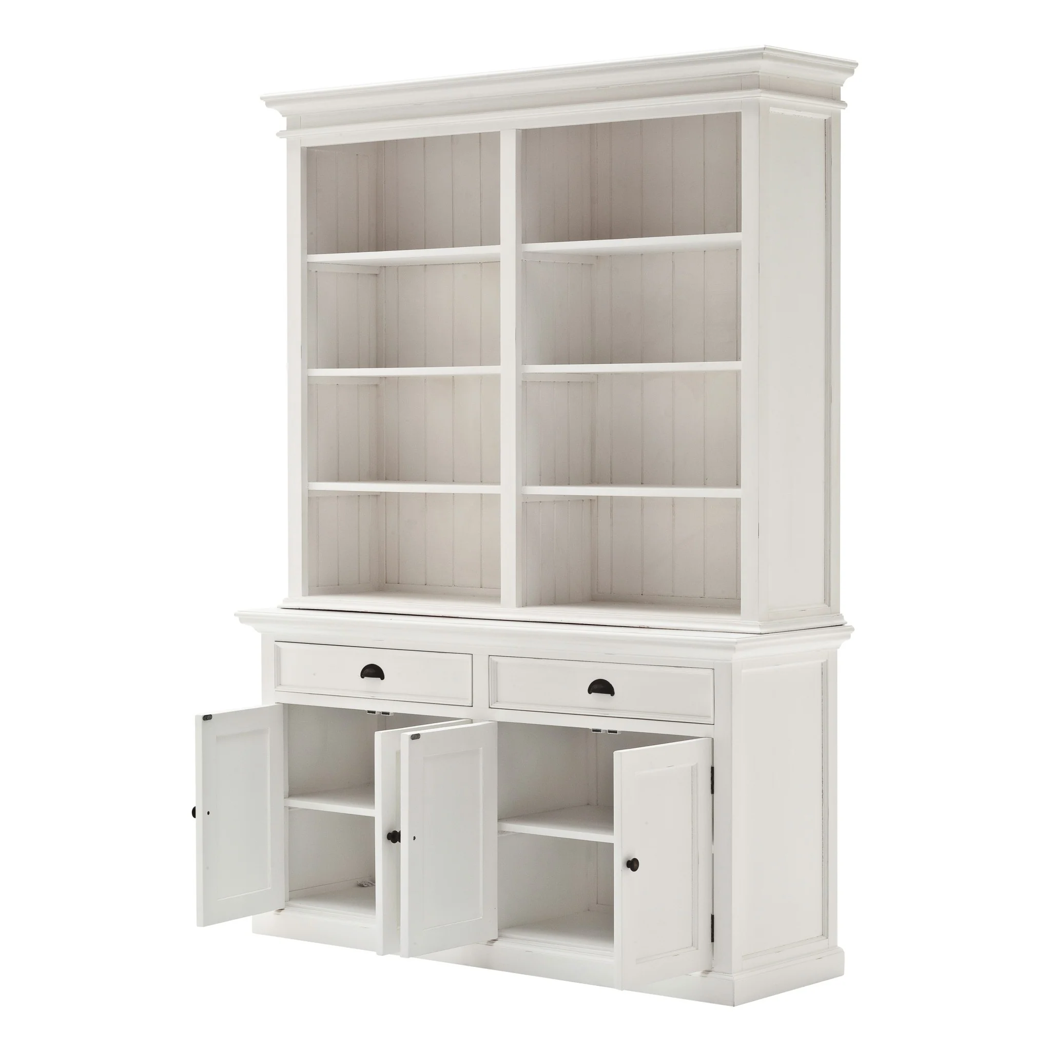 Classic White Hutch Bookcase Unit By Homeroots - Image 3