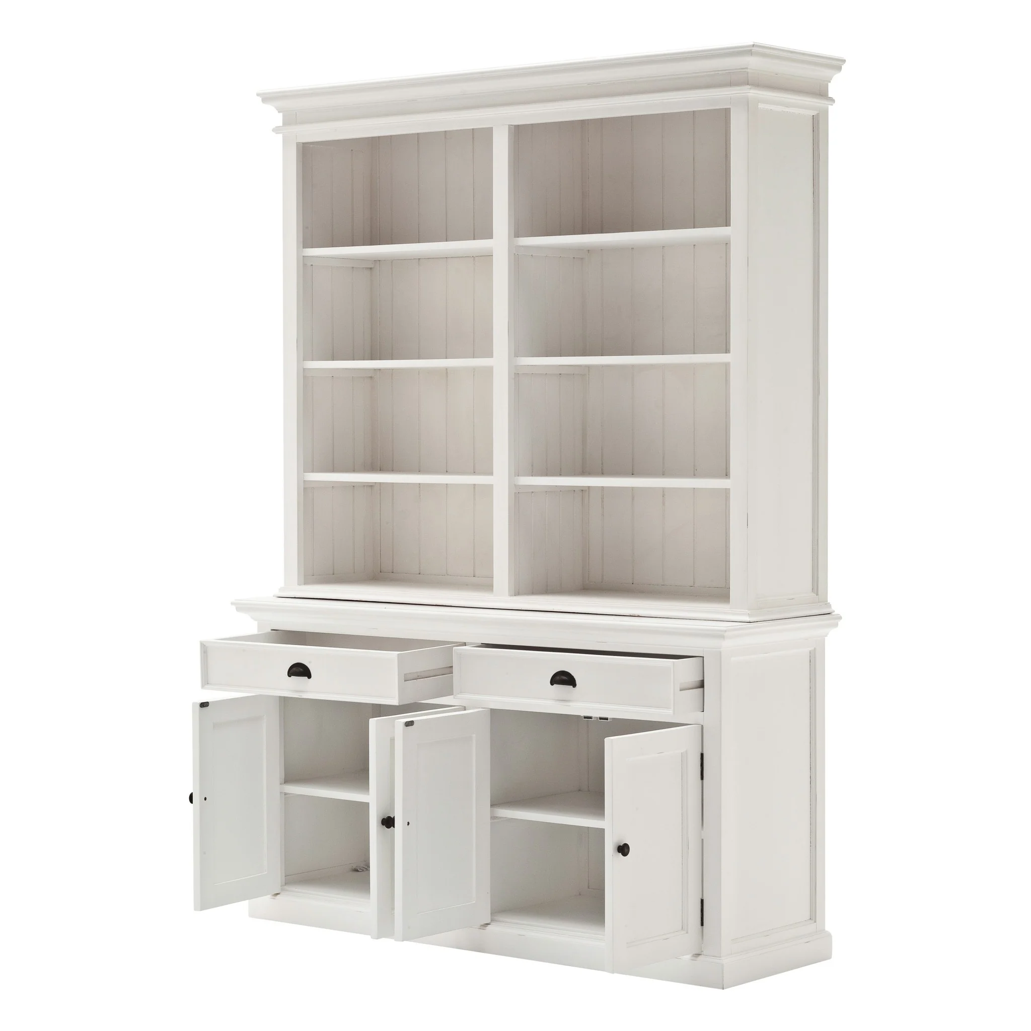 Classic White Hutch Bookcase Unit By Homeroots - Image 4