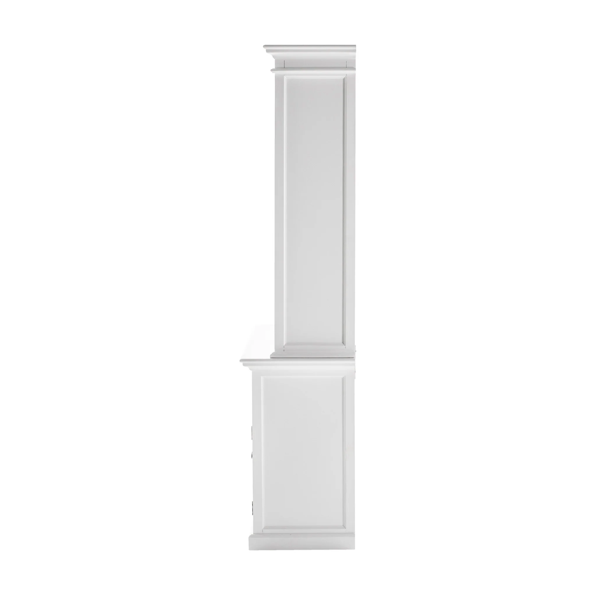 Classic White Hutch Bookcase with 5 Doors and 3 Drawers By Homeroots - Image 5