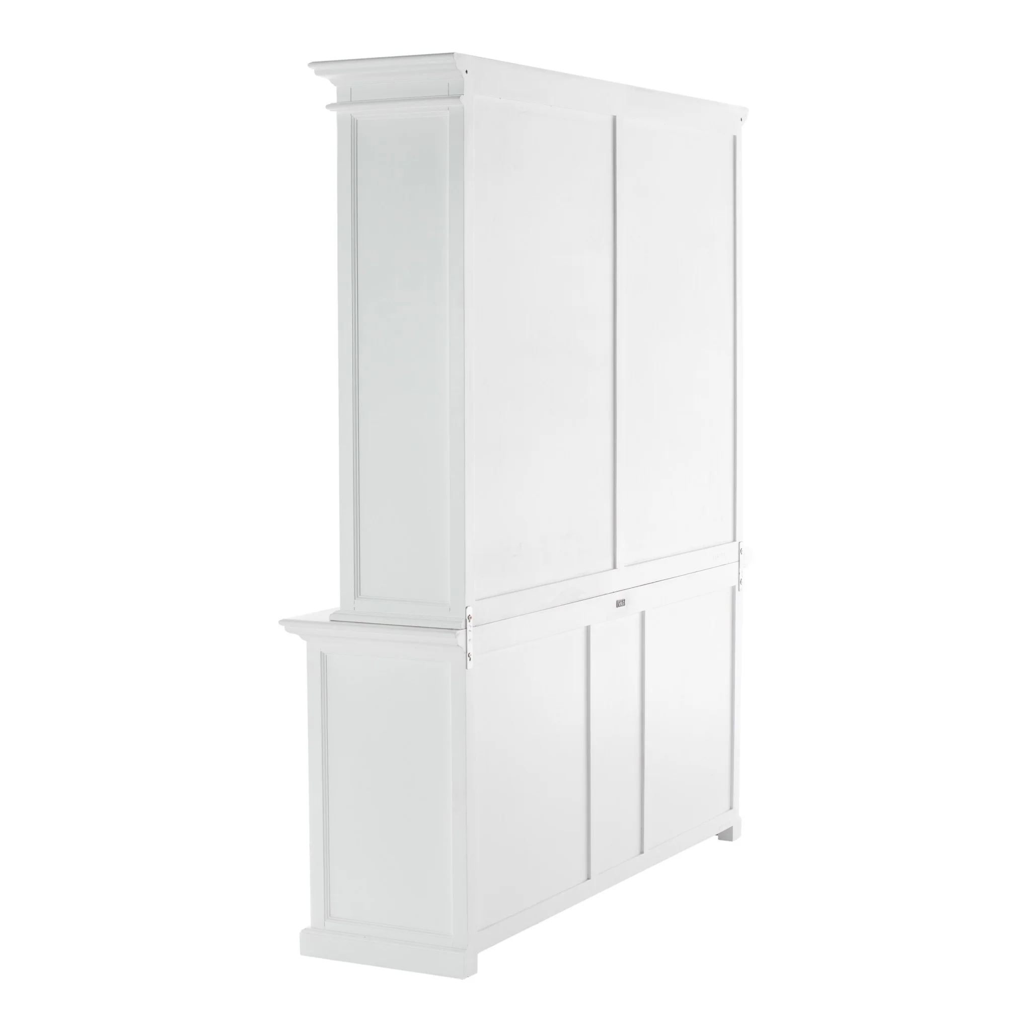 Classic White Hutch Bookcase with 5 Doors and 3 Drawers By Homeroots - Image 6