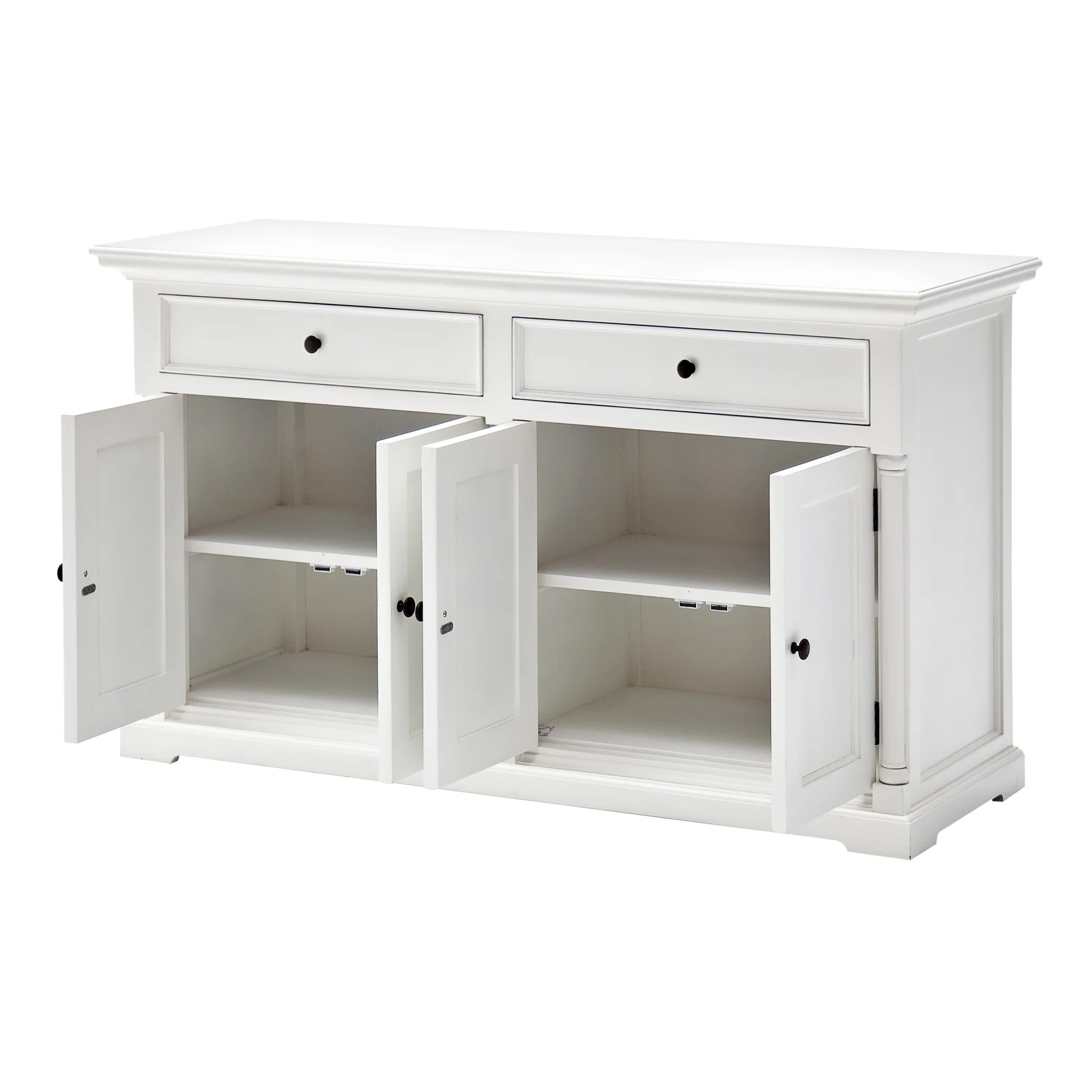 Classic White Hutch Cabinet By Homeroots - Image 8