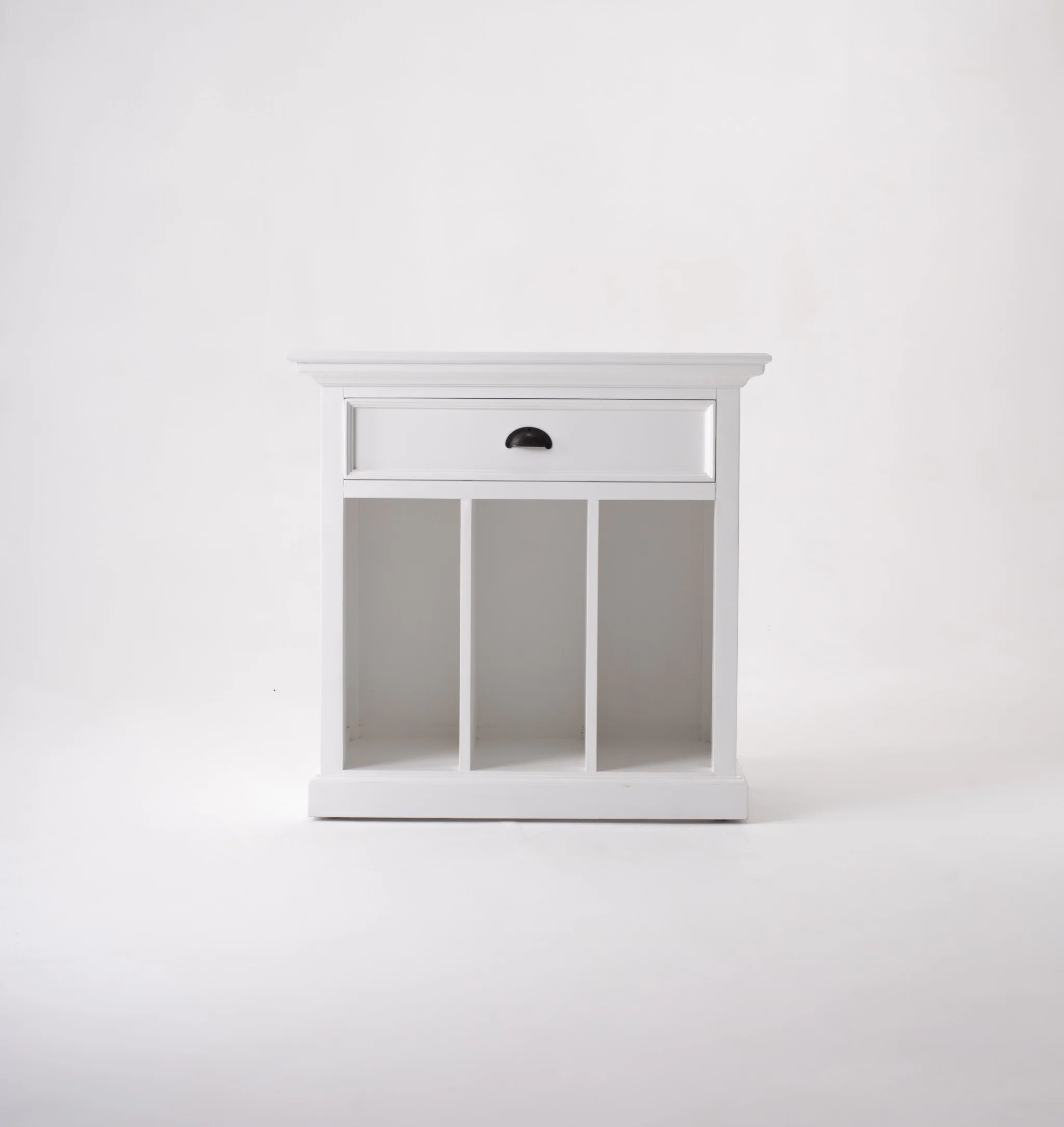 Classic White Large Nightstand With Dividers By Homeroots - Image 5