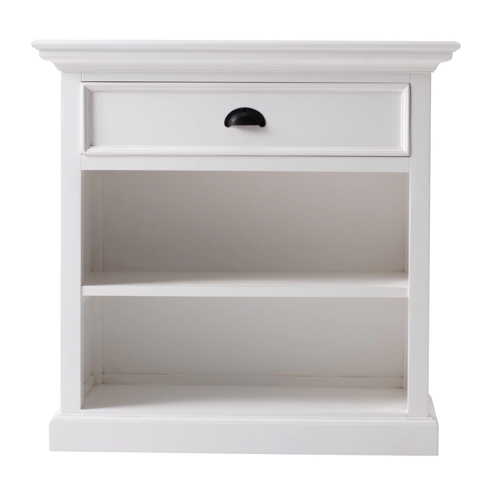 Classic White Large Nightstand With Shelves By Homeroots - Image 3