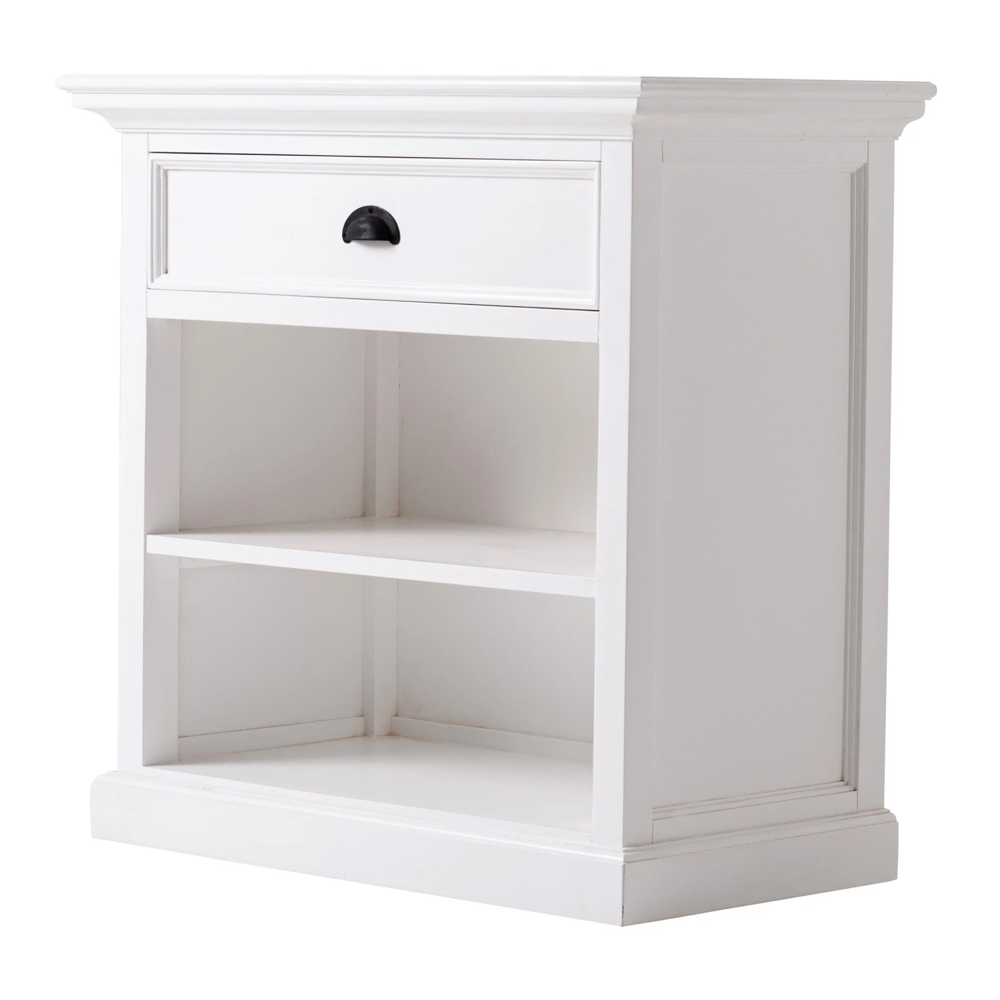 Classic White Large Nightstand With Shelves By Homeroots - Image 4