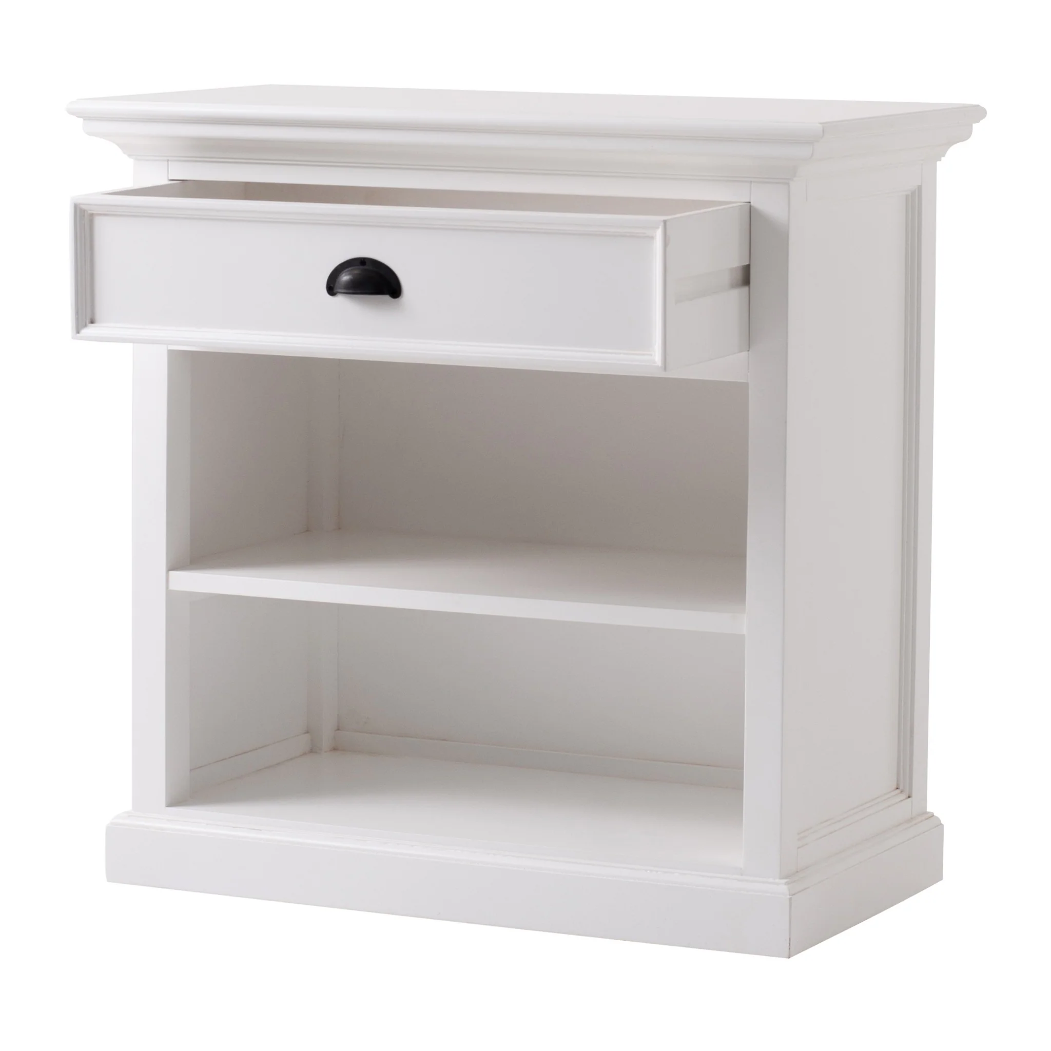 Classic White Large Nightstand With Shelves By Homeroots - Image 5
