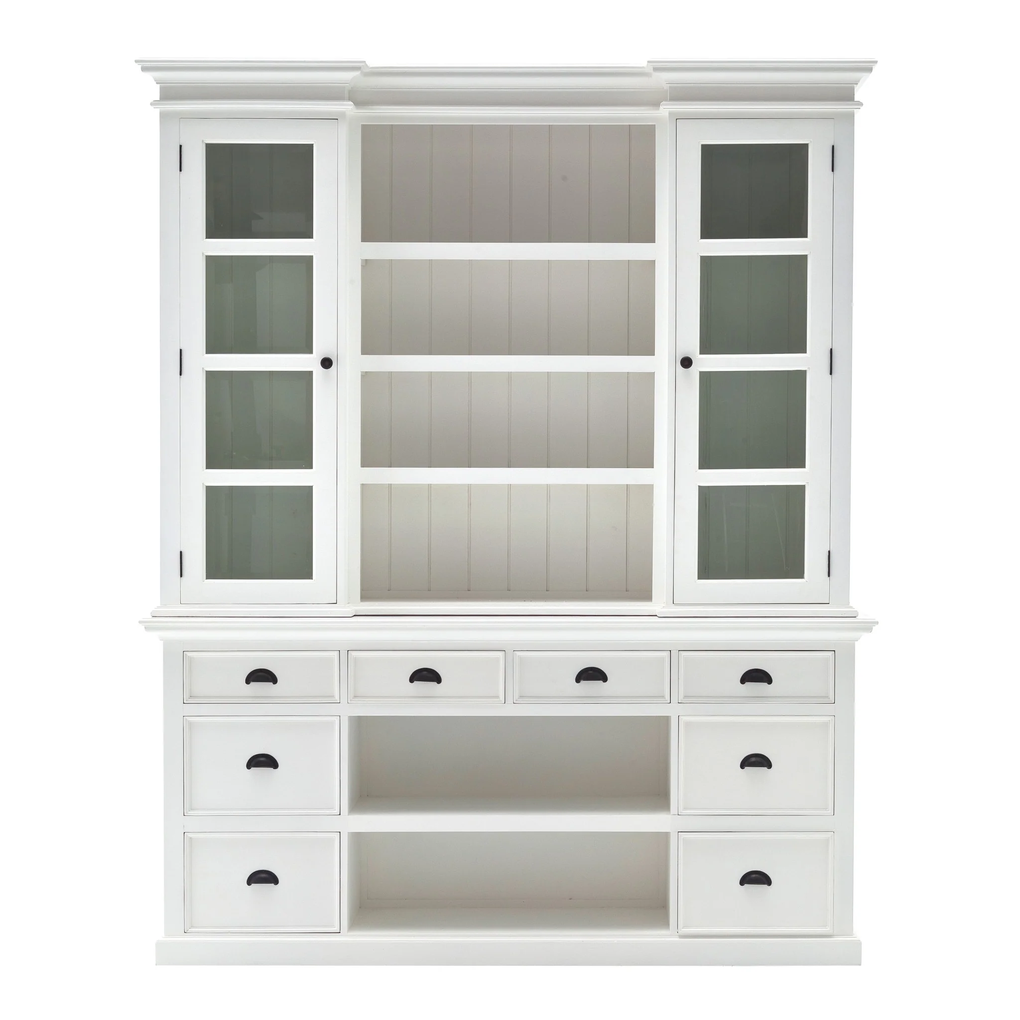 Classic White Library Hutch with Basket Set By Homeroots - Image 2