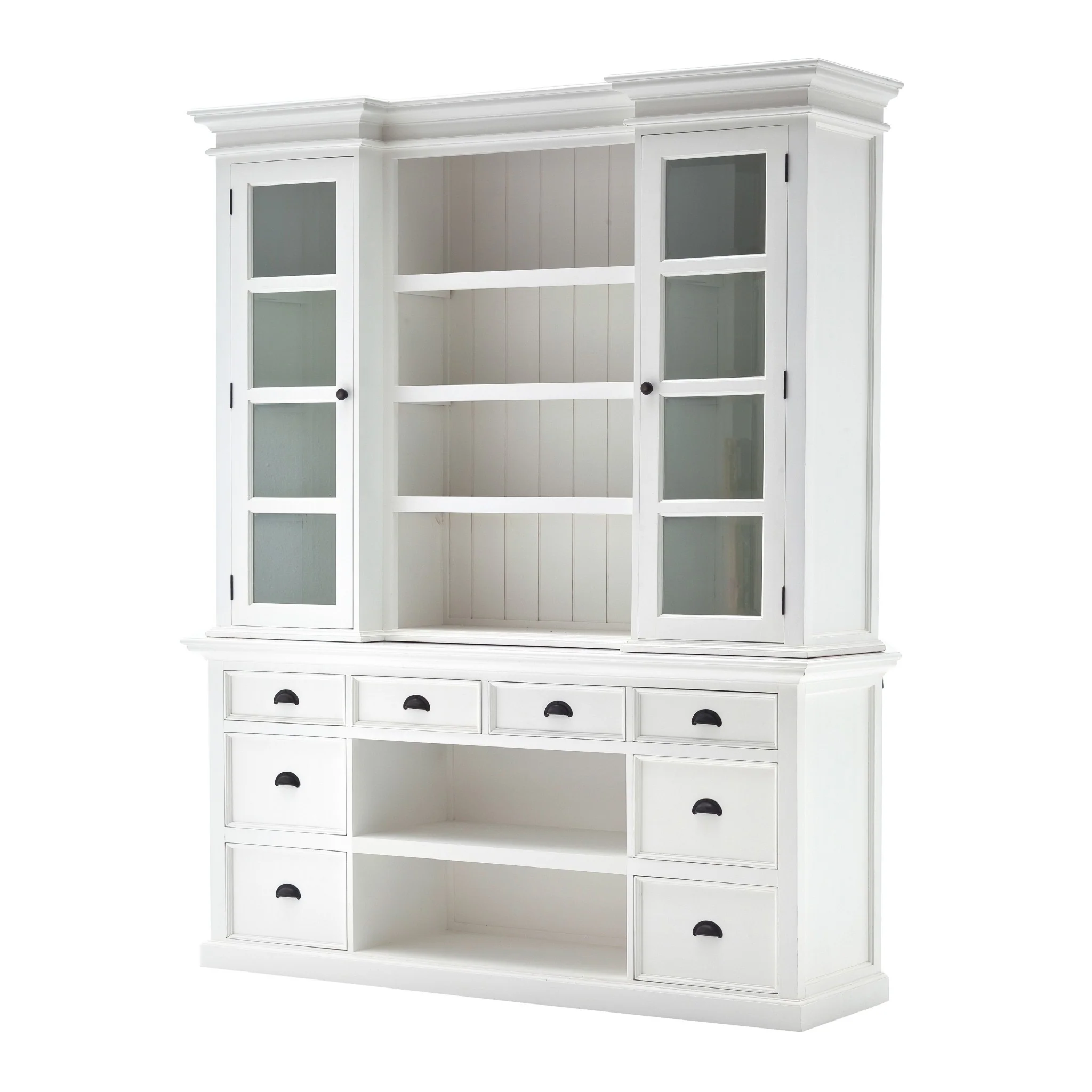 Classic White Library Hutch with Basket Set By Homeroots - Image 4