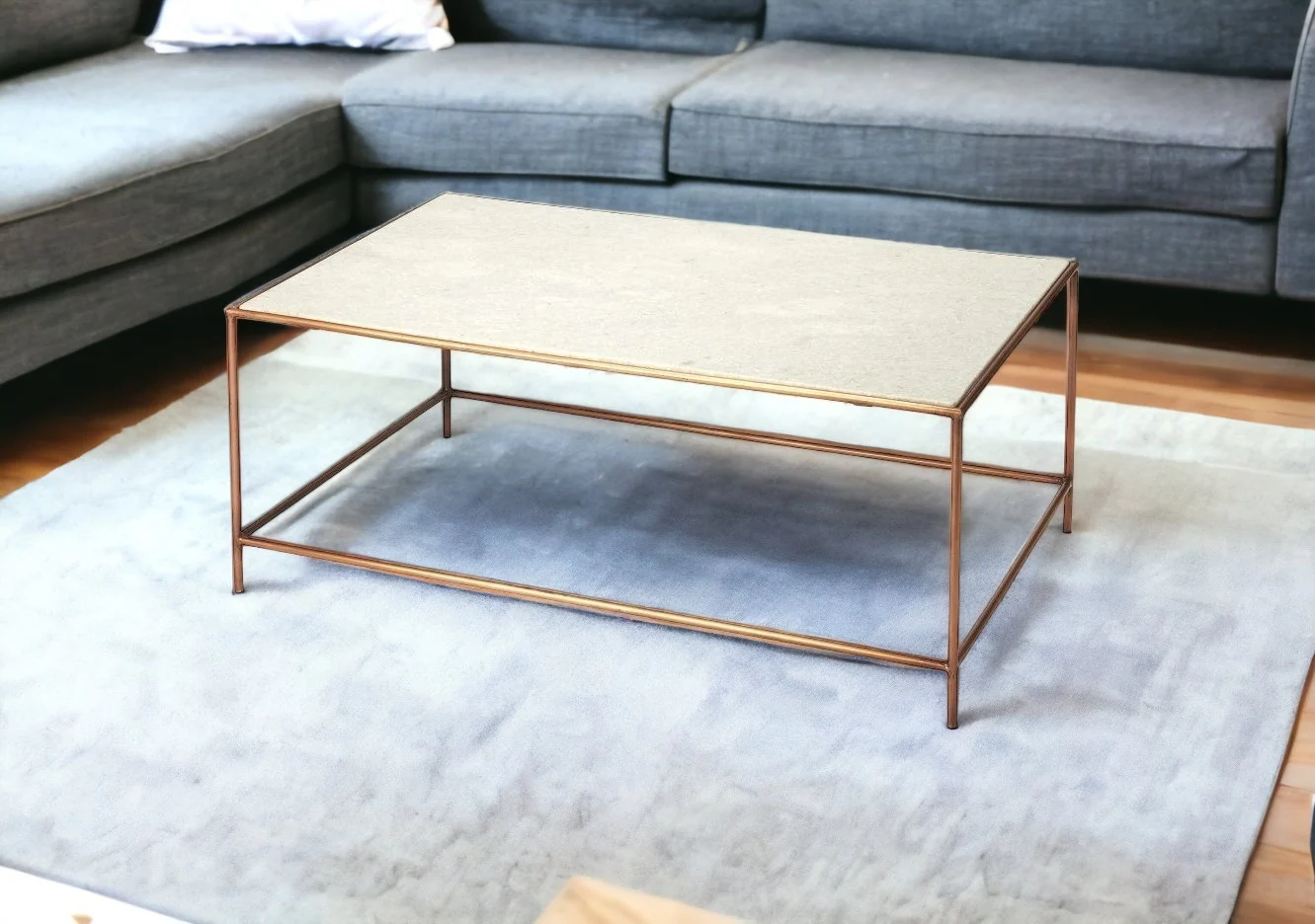 Classic White Marble Coffee Table By Homeroots - Image 3