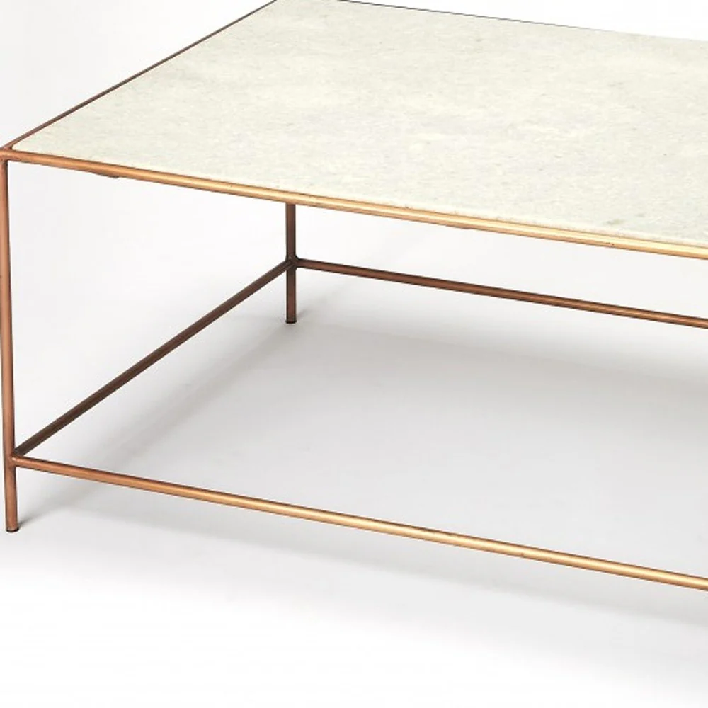 Classic White Marble Coffee Table By Homeroots - Image 4