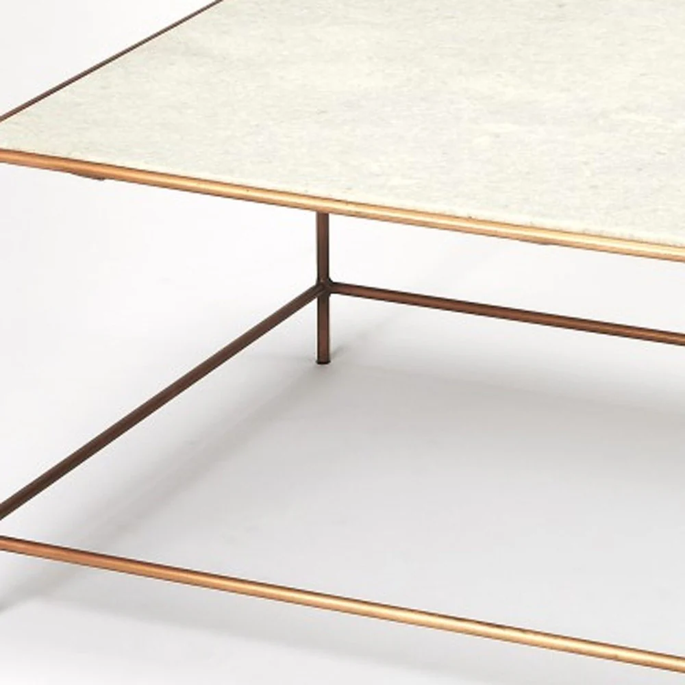 Classic White Marble Coffee Table By Homeroots - Image 5
