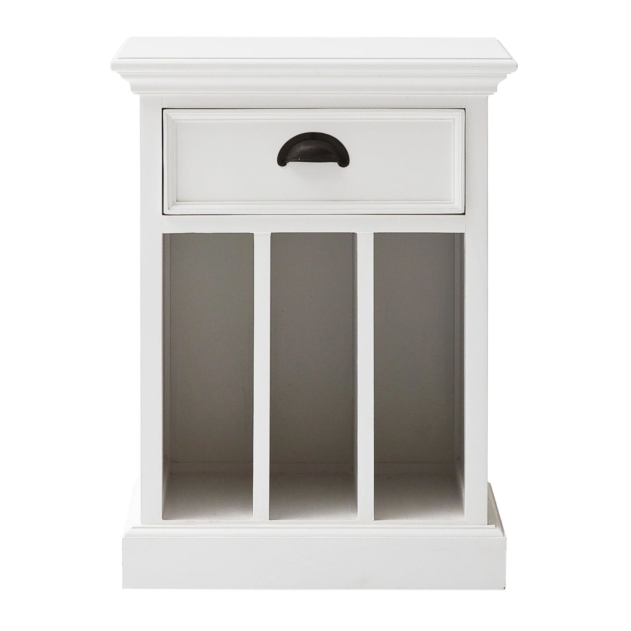Classic White Nightstand With Dividers By Homeroots - Image 2