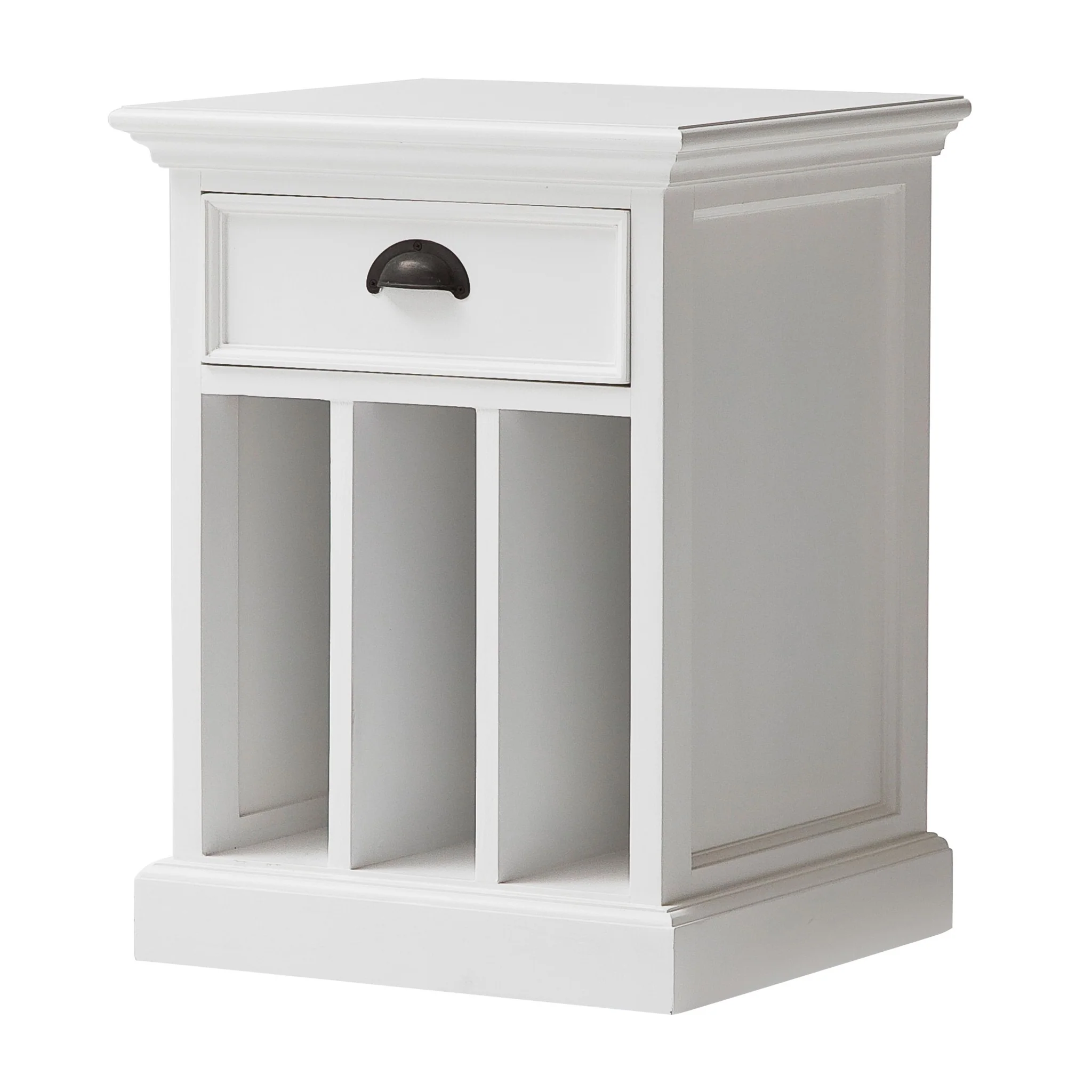 Classic White Nightstand With Dividers By Homeroots - Image 3