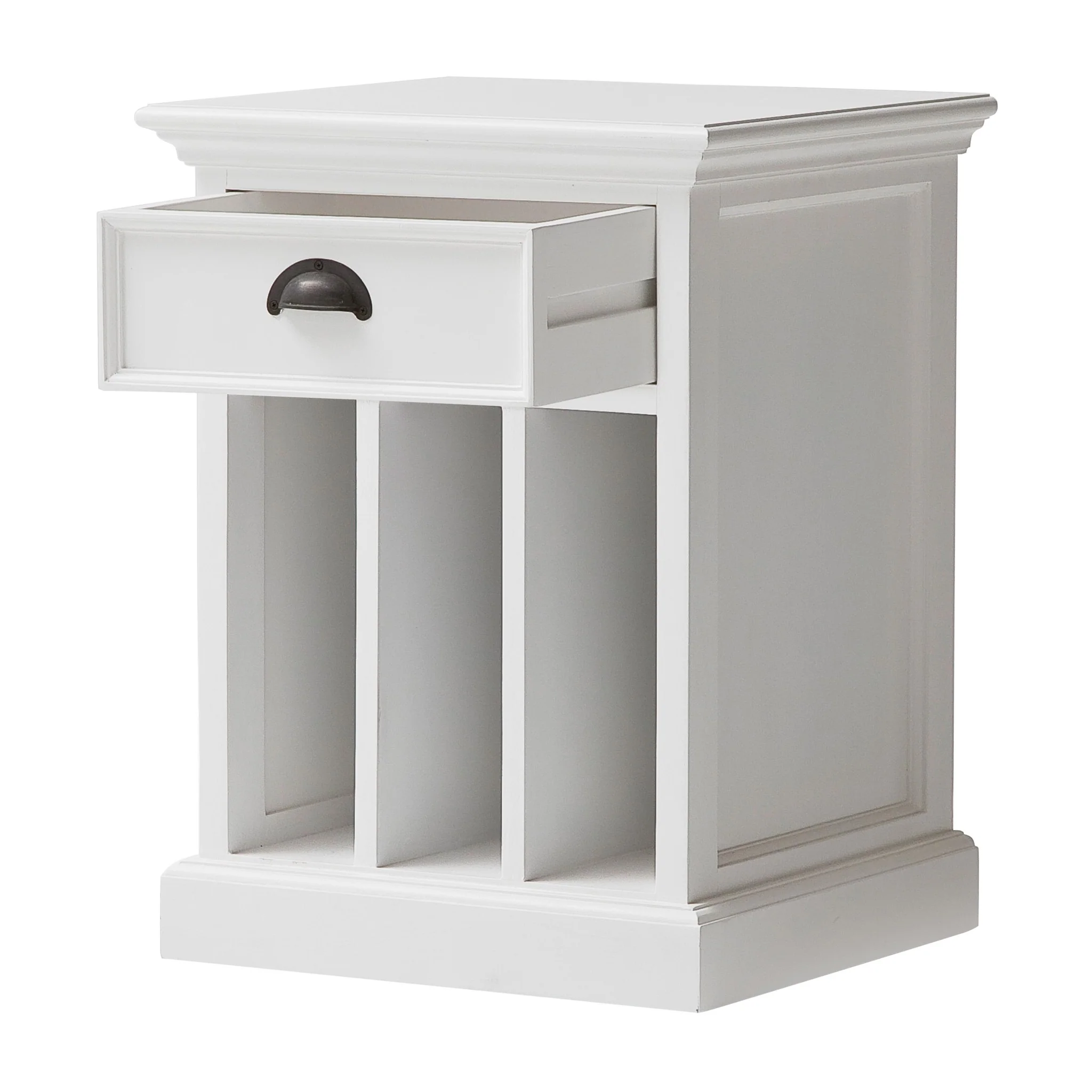 Classic White Nightstand With Dividers By Homeroots - Image 4