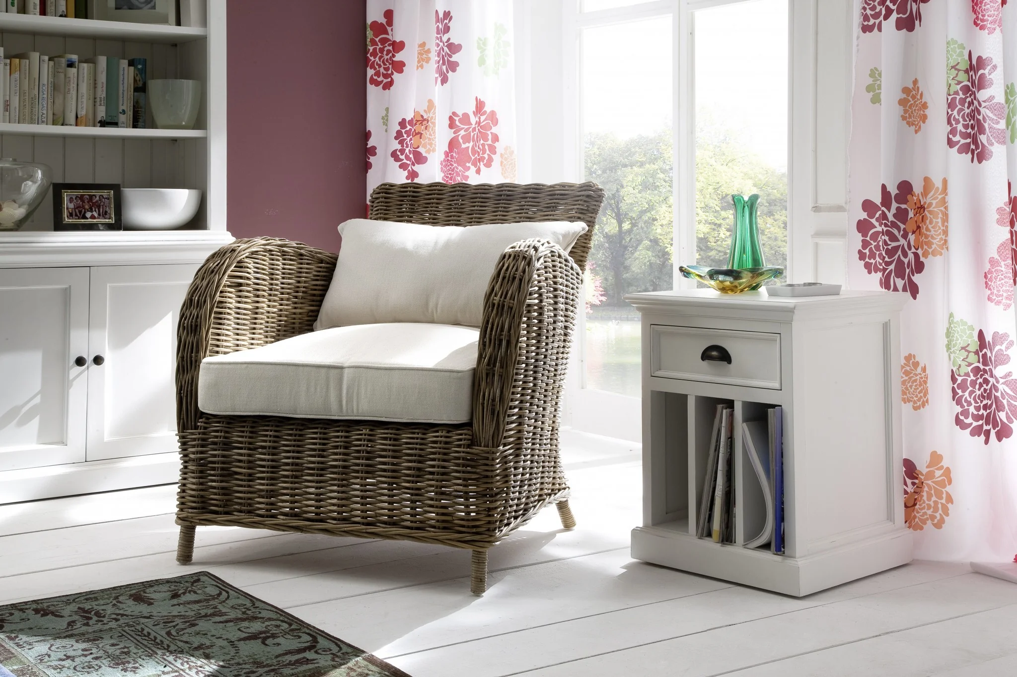 Classic White Nightstand With Dividers By Homeroots - Image 8