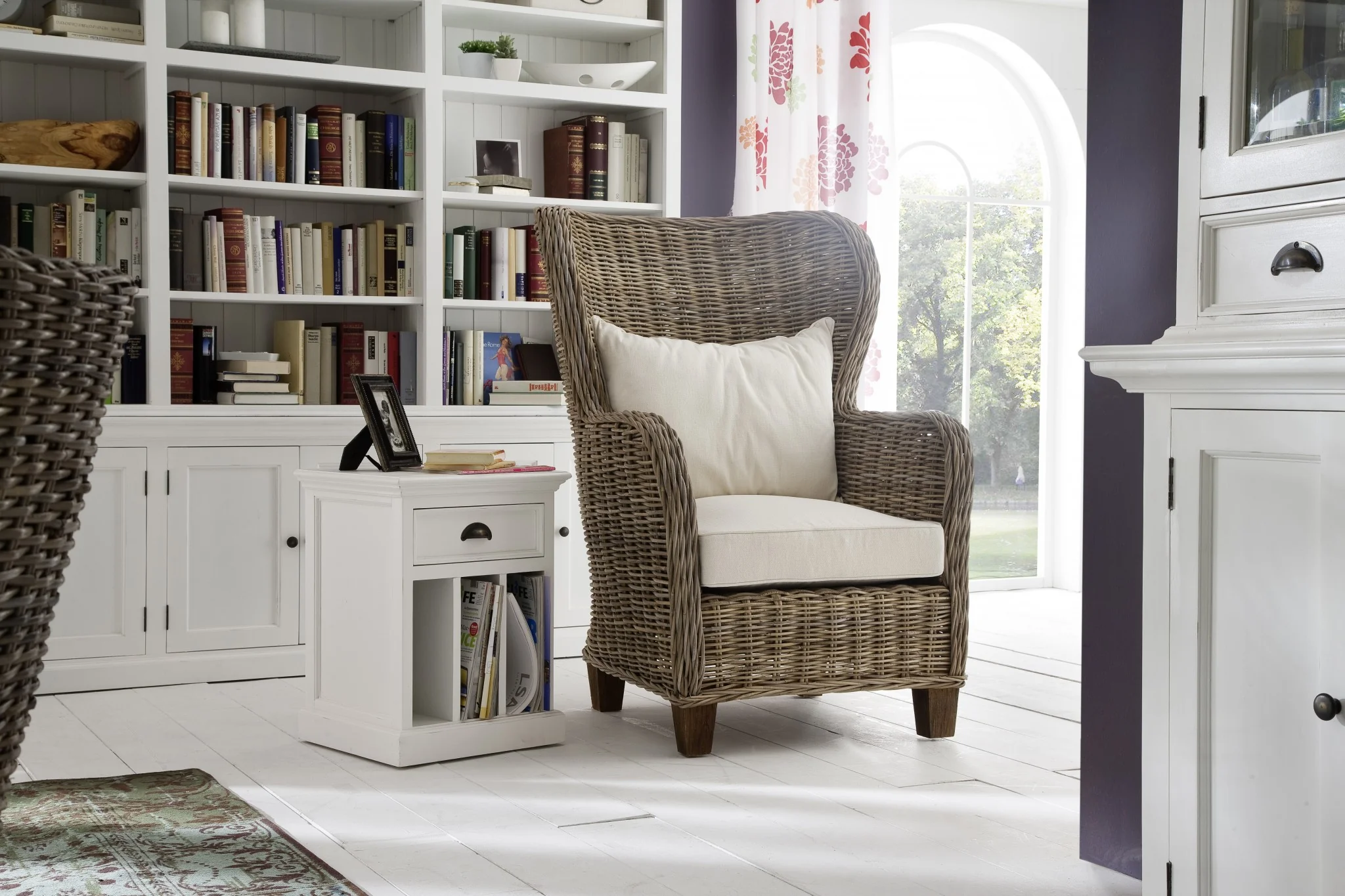 Classic White Nightstand With Dividers By Homeroots - Image 9