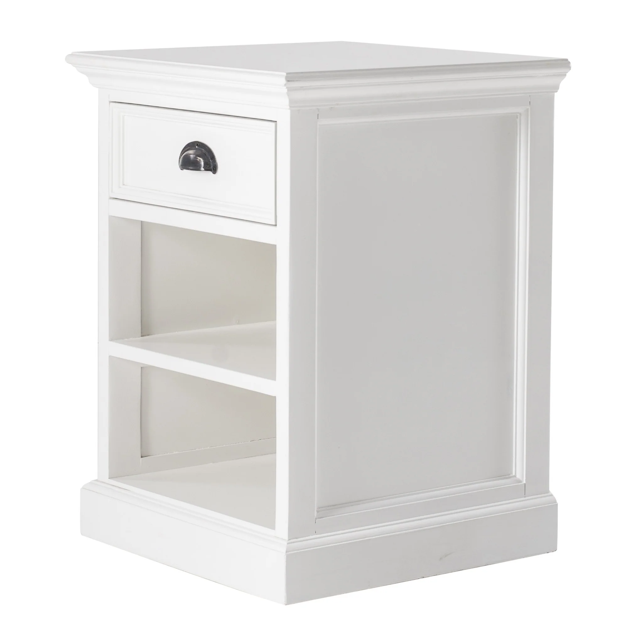 Classic White Nightstand With Shelves By Homeroots - Image 2