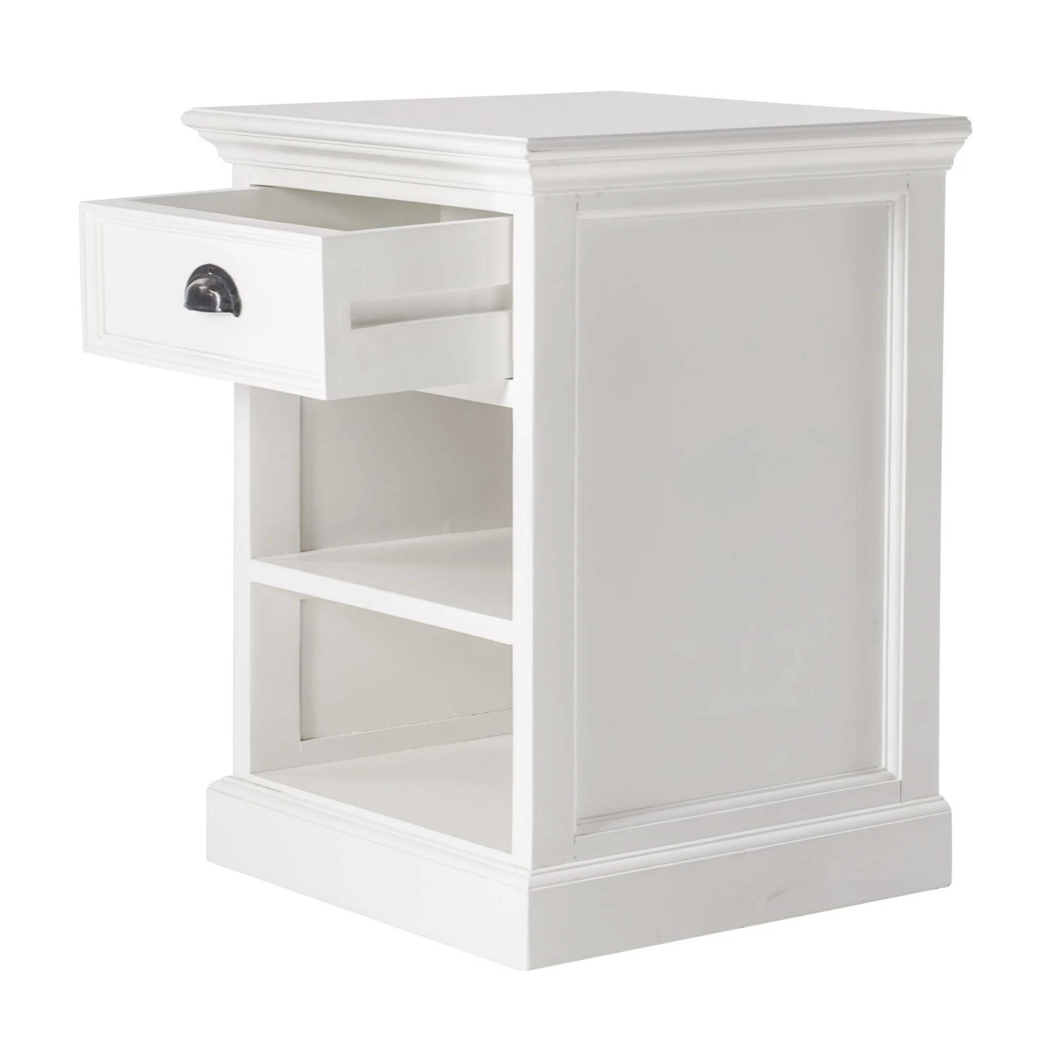 Classic White Nightstand With Shelves By Homeroots - Image 3
