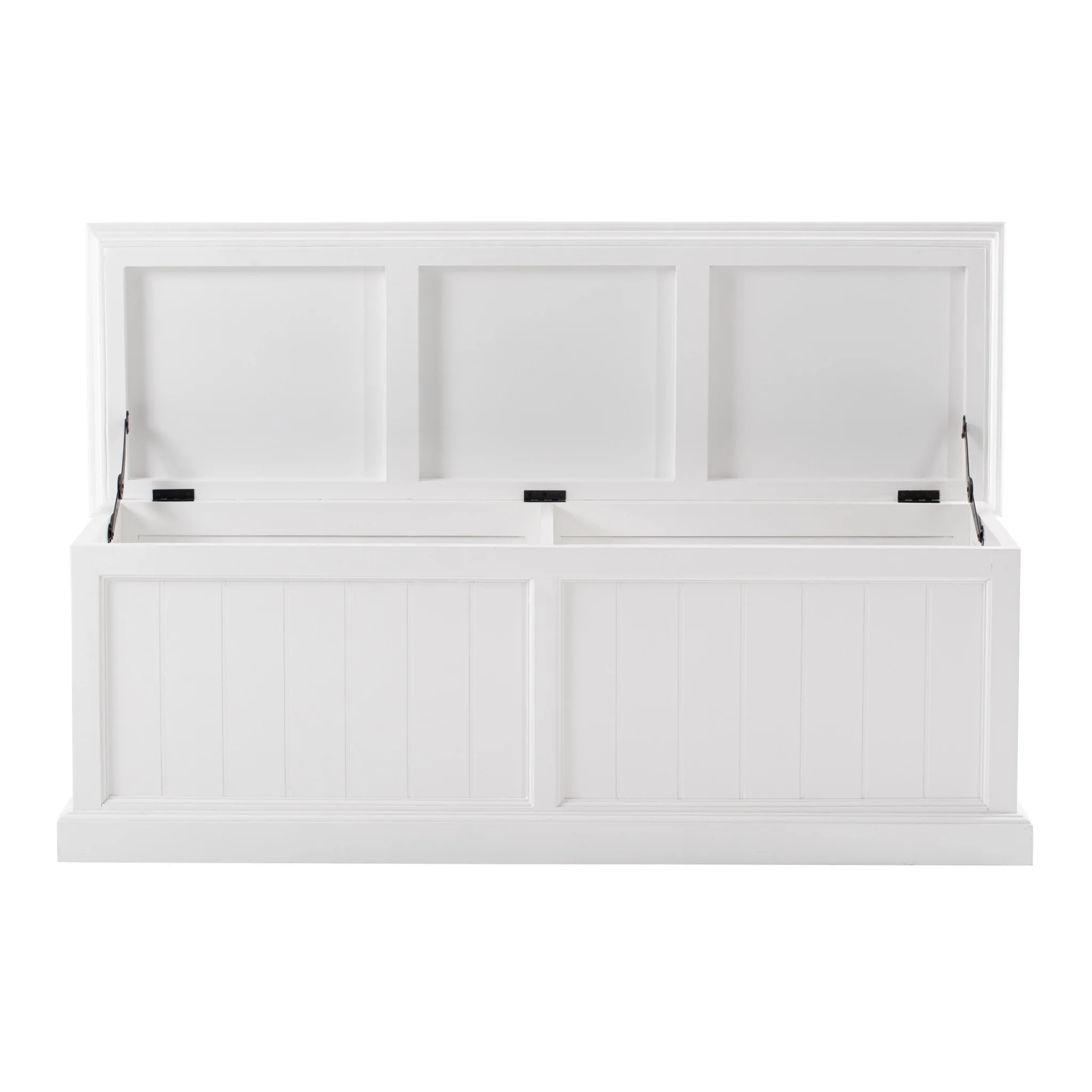 Classic White Paneled Storage Chest By Homeroots - Image 2