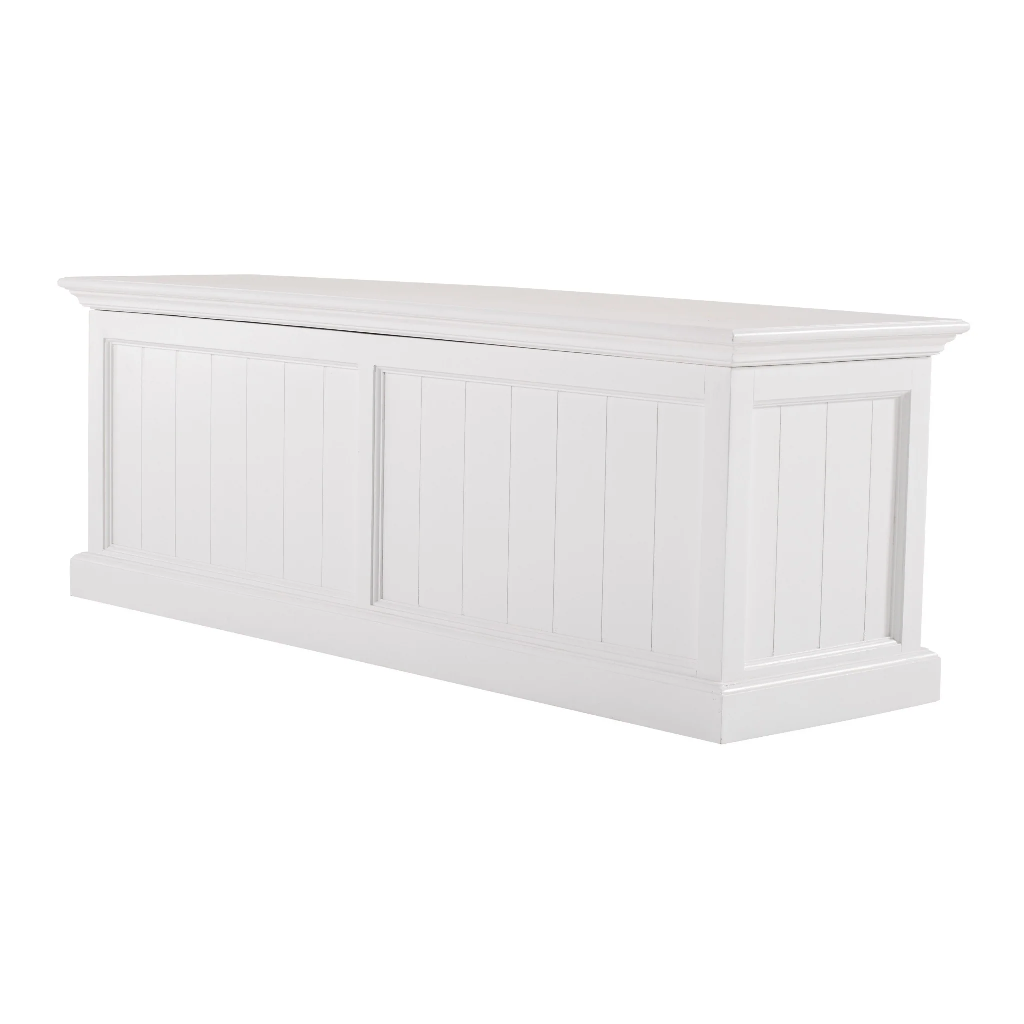 Classic White Paneled Storage Chest By Homeroots - Image 3