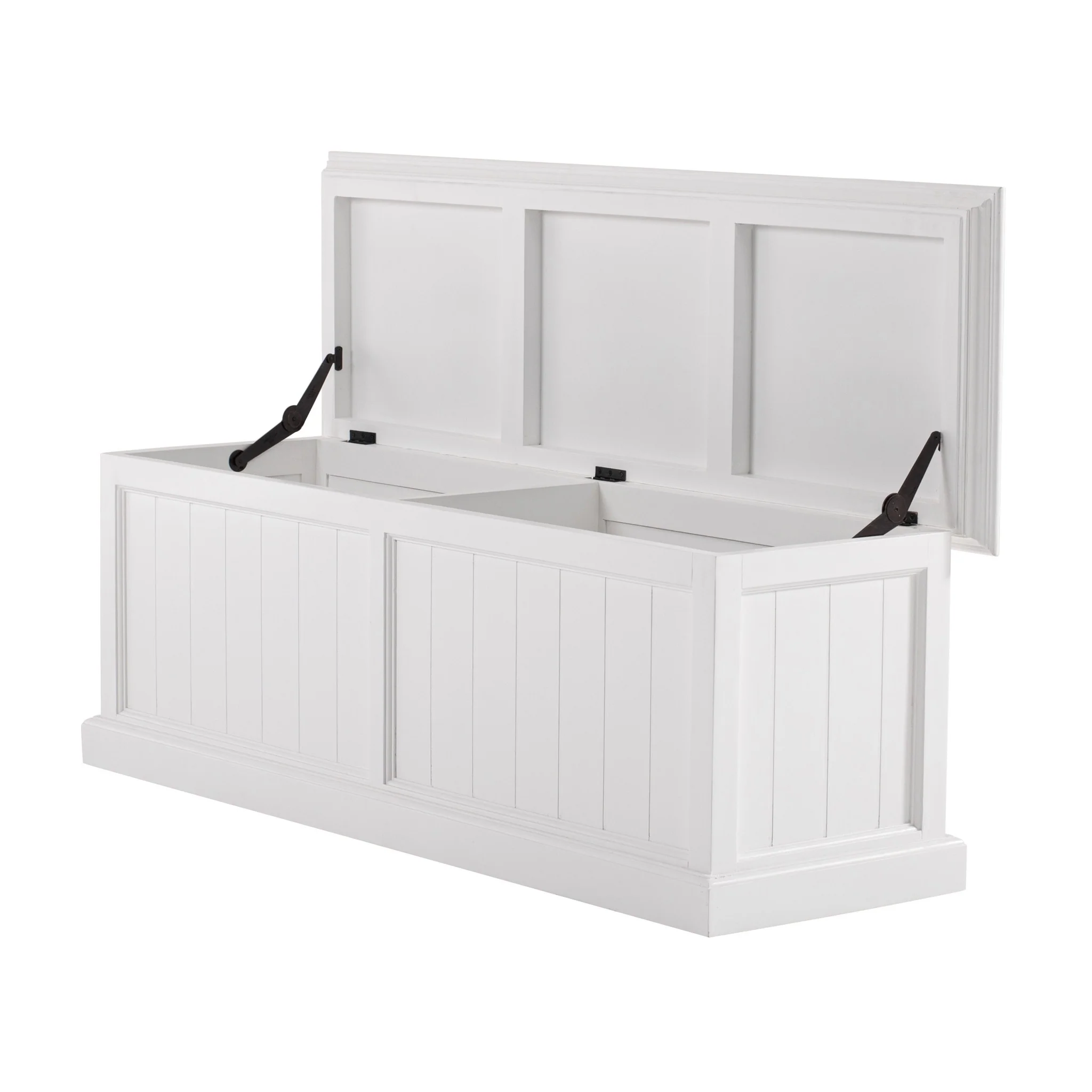 Classic White Paneled Storage Chest By Homeroots - Image 4