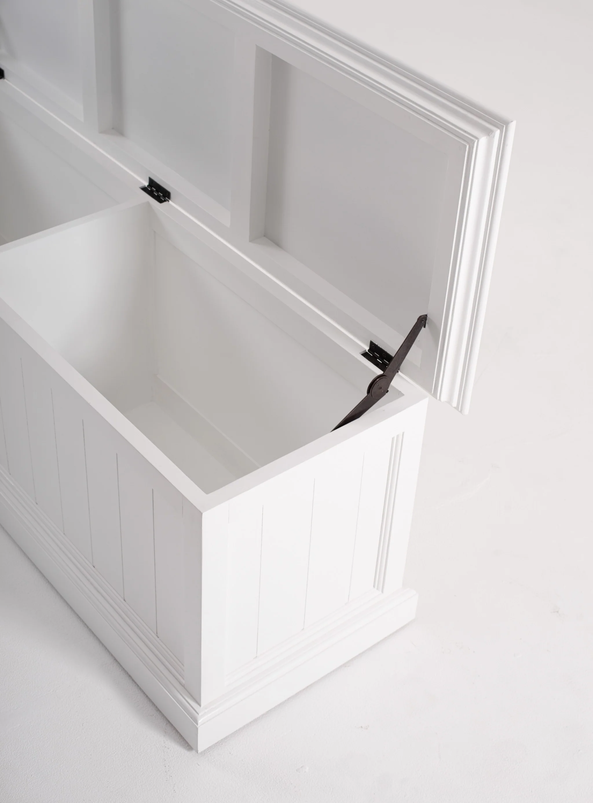 Classic White Paneled Storage Chest By Homeroots - Image 9