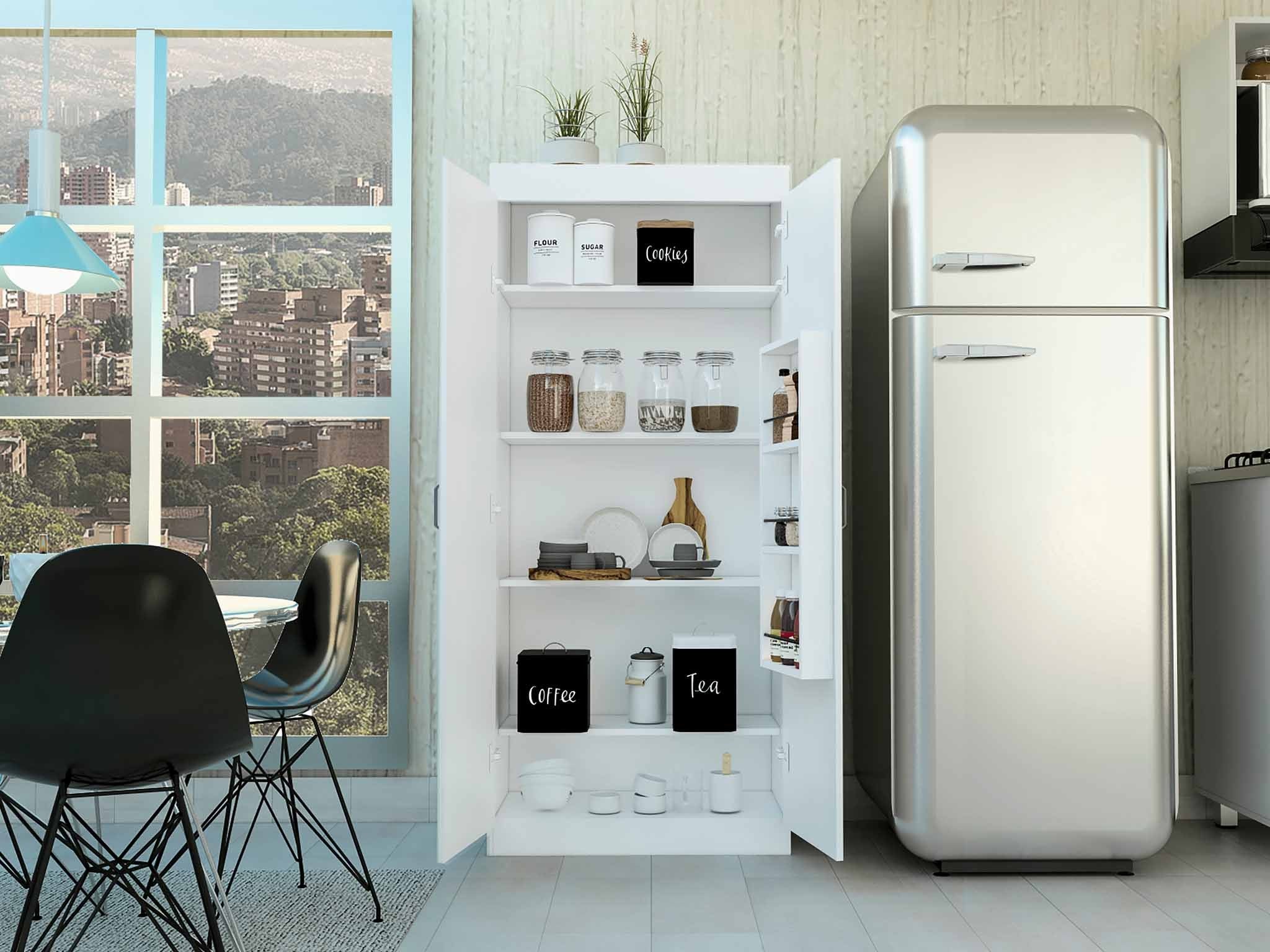 Classic White Pantry Cabinet By Homeroots - Image 4
