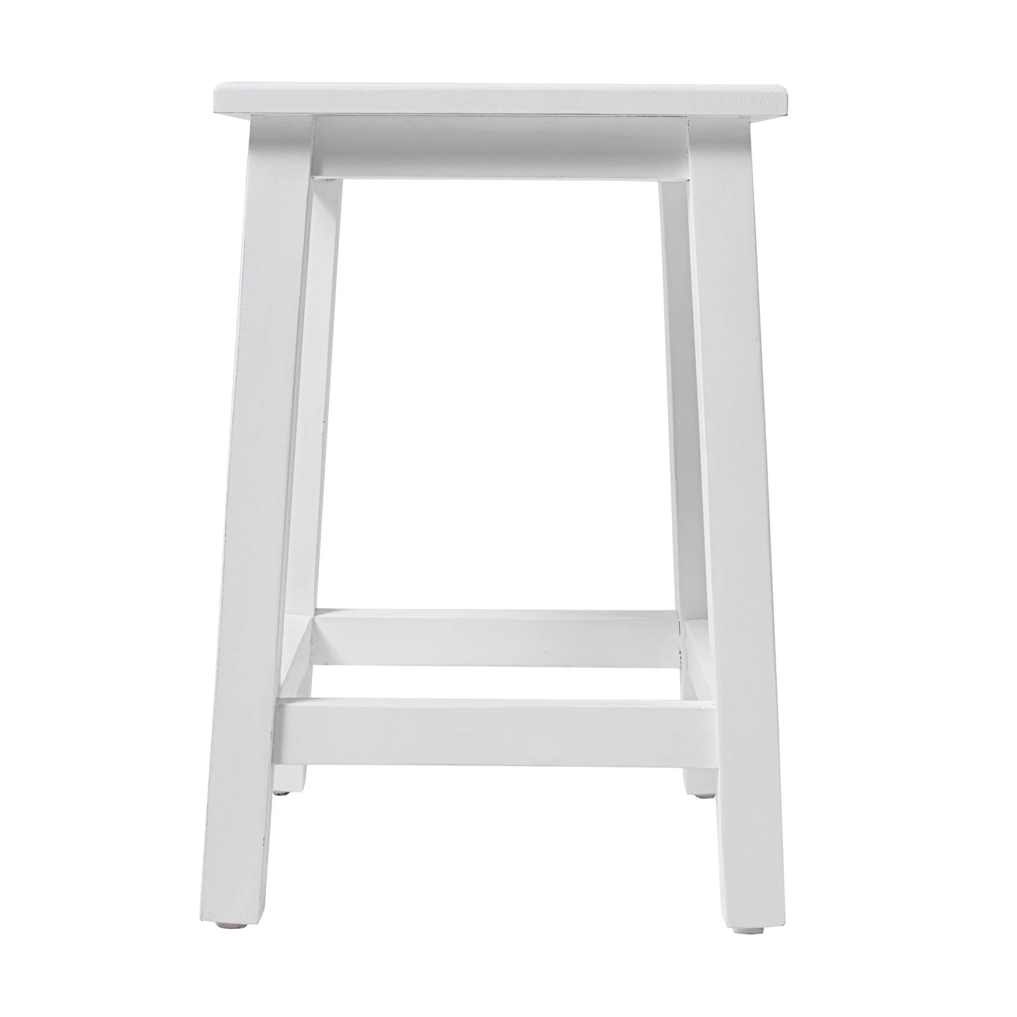 Classic White Stool By Homeroots - Image 2