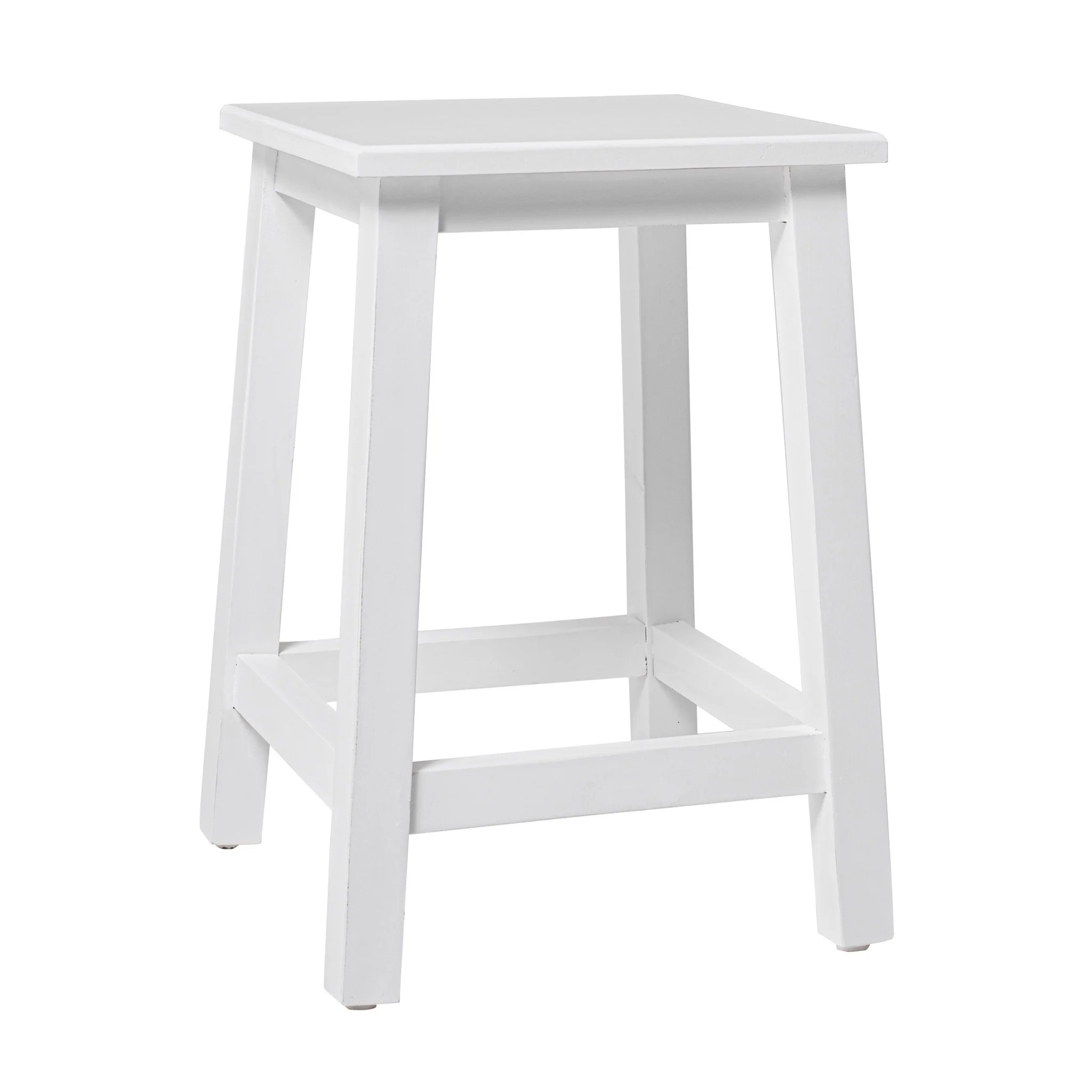 Classic White Stool By Homeroots - Image 3