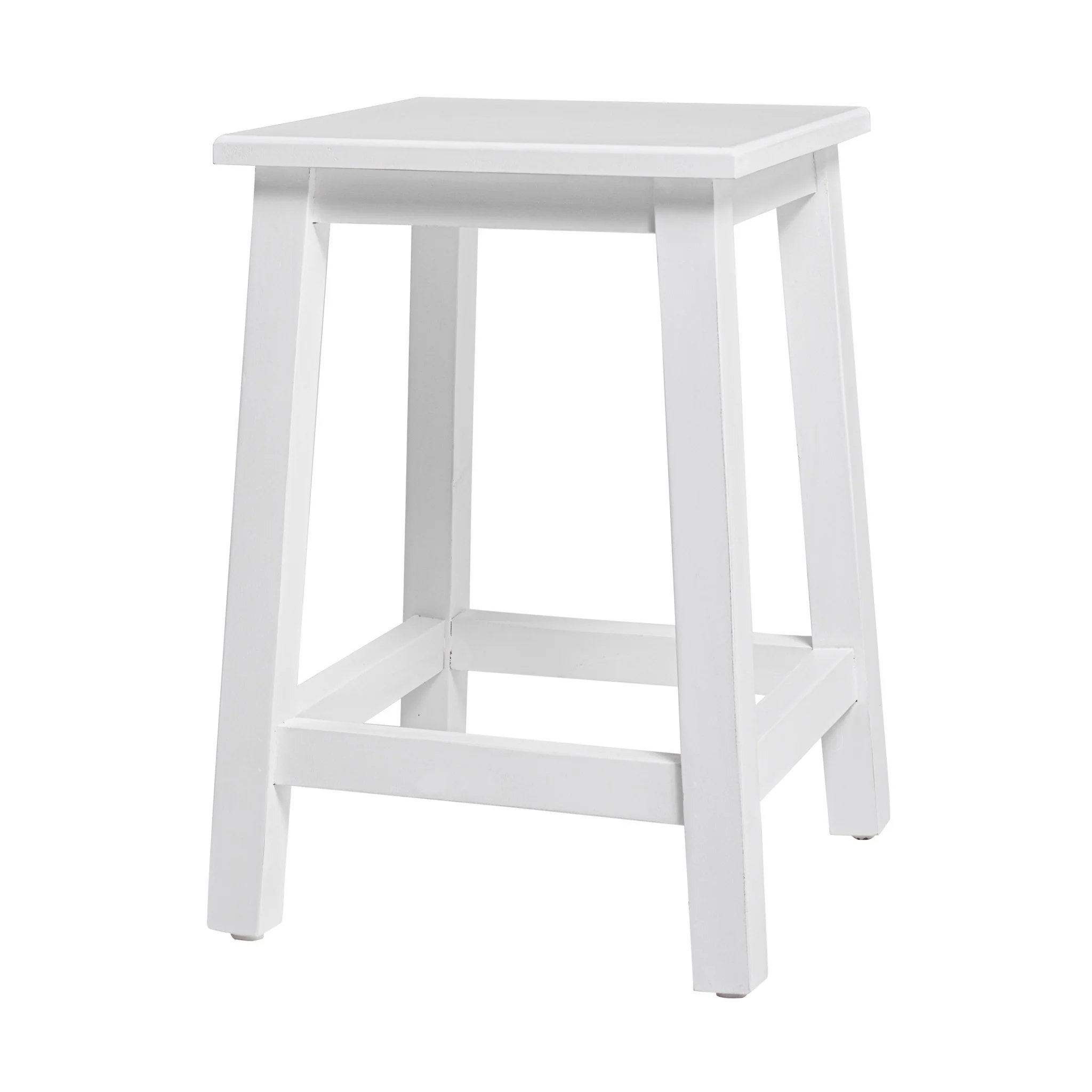 Classic White Stool By Homeroots - Image 4