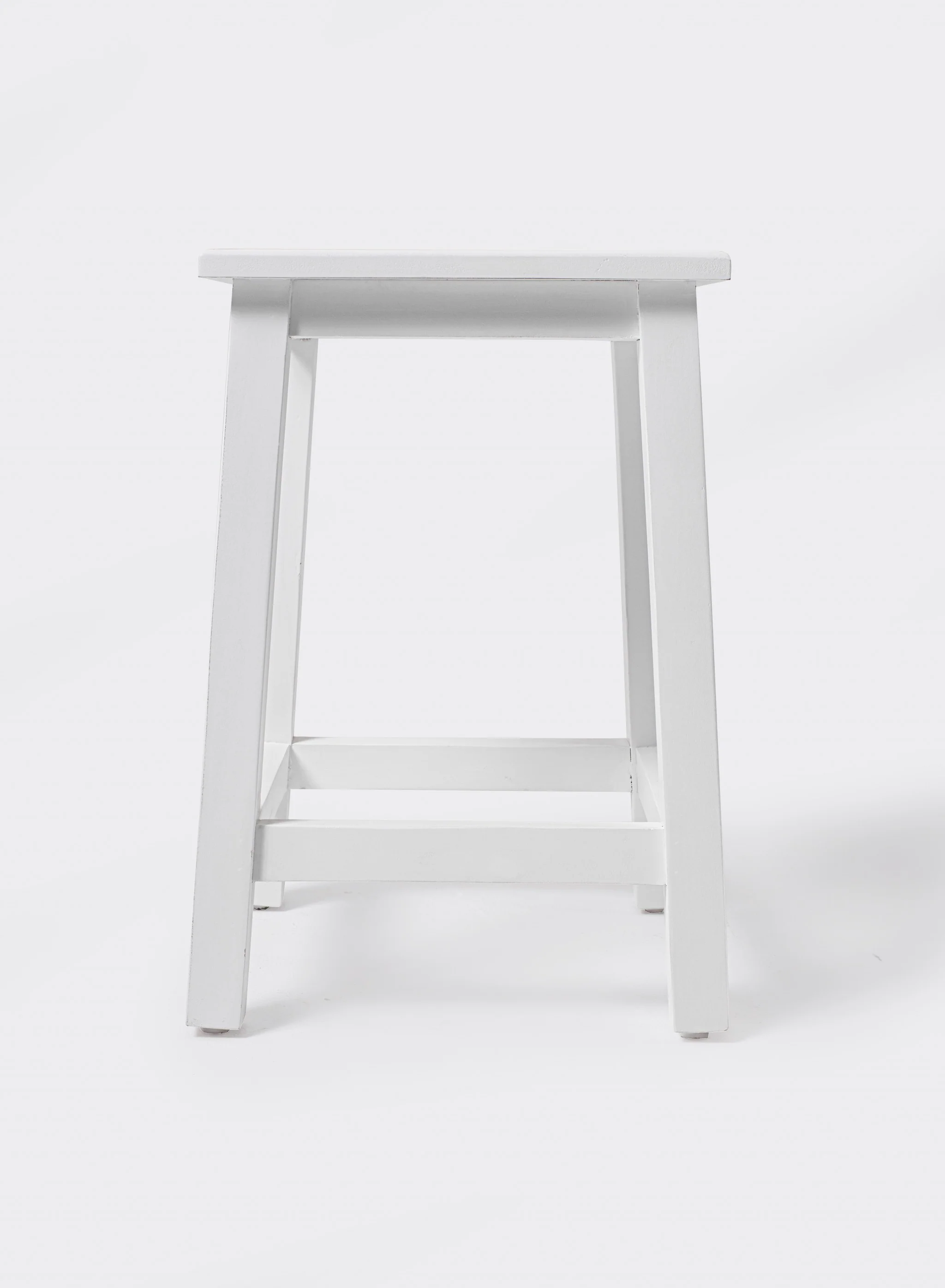 Classic White Stool By Homeroots - Image 5