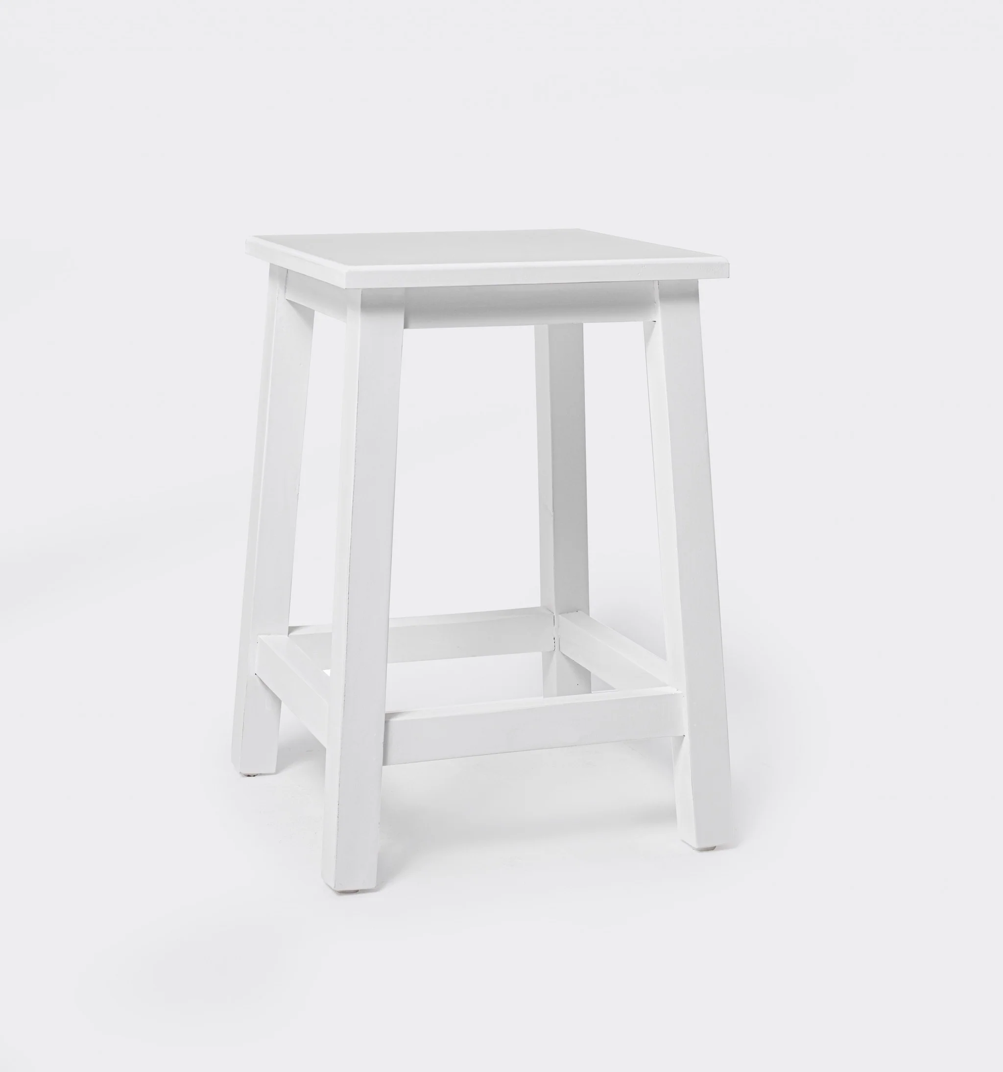 Classic White Stool By Homeroots - Image 6