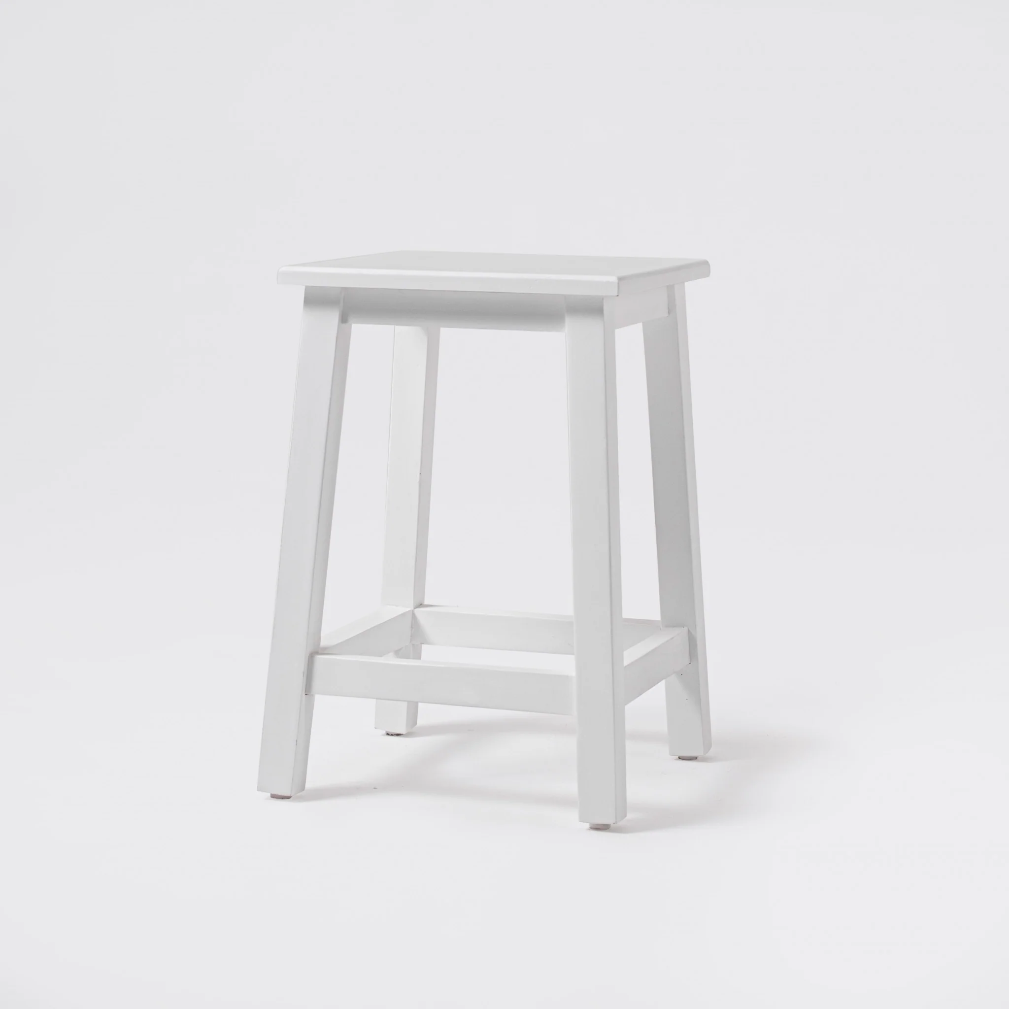 Classic White Stool By Homeroots - Image 7