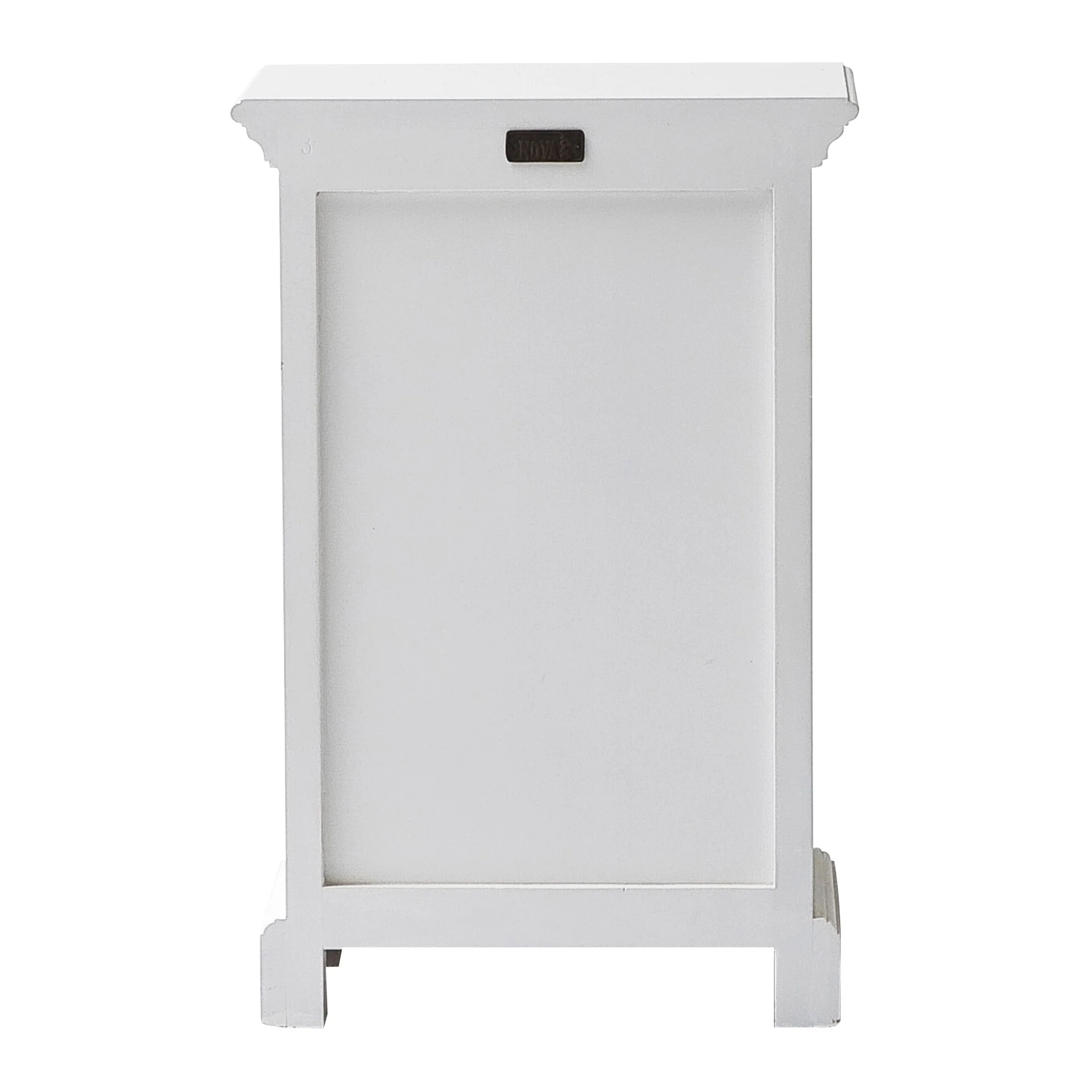 Classic White Two Drawer Nightstand Unit With Basket By Homeroots - Image 9