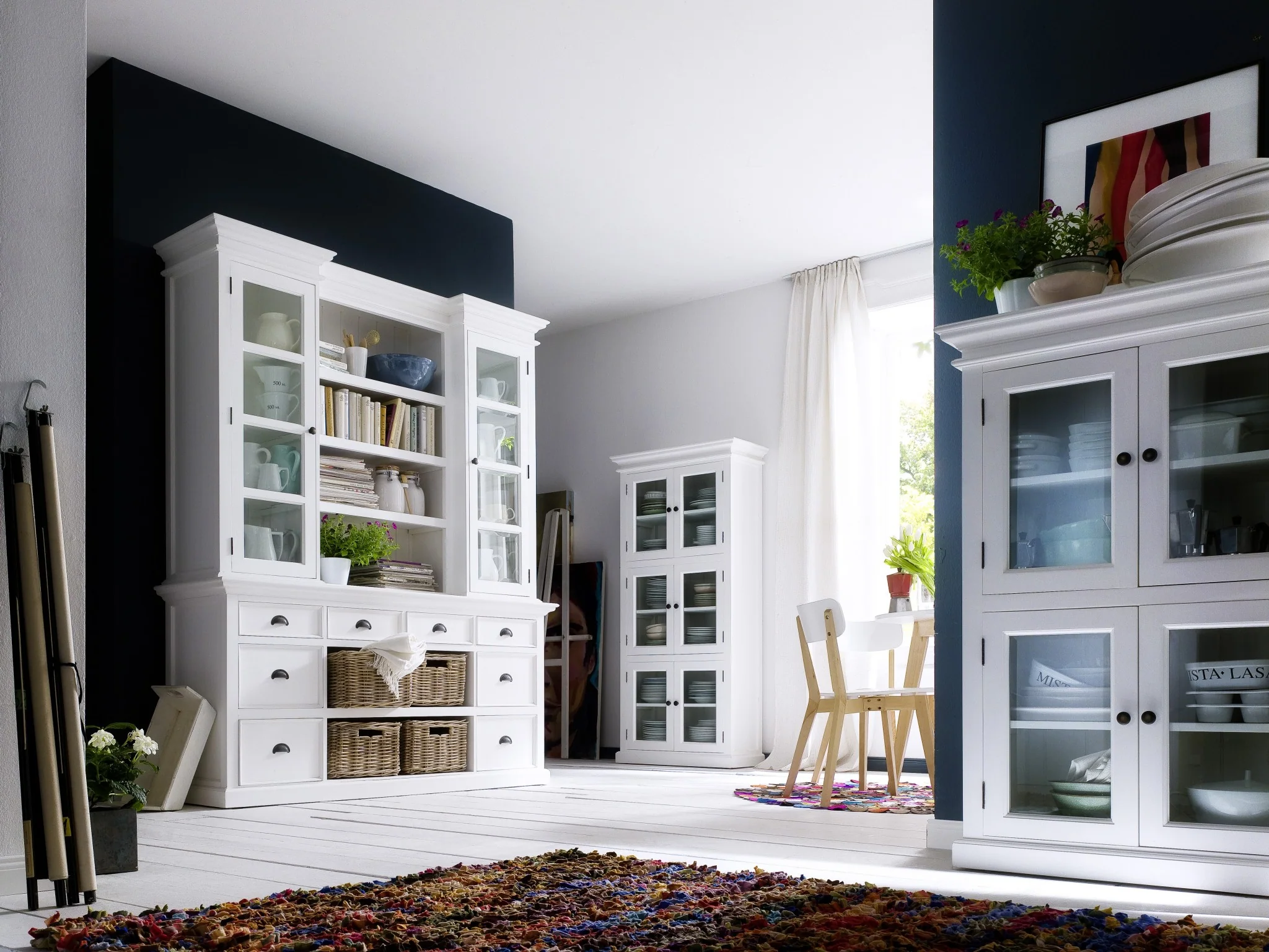 Classic White Two Level Storage Cabinet By Homeroots - Image 7