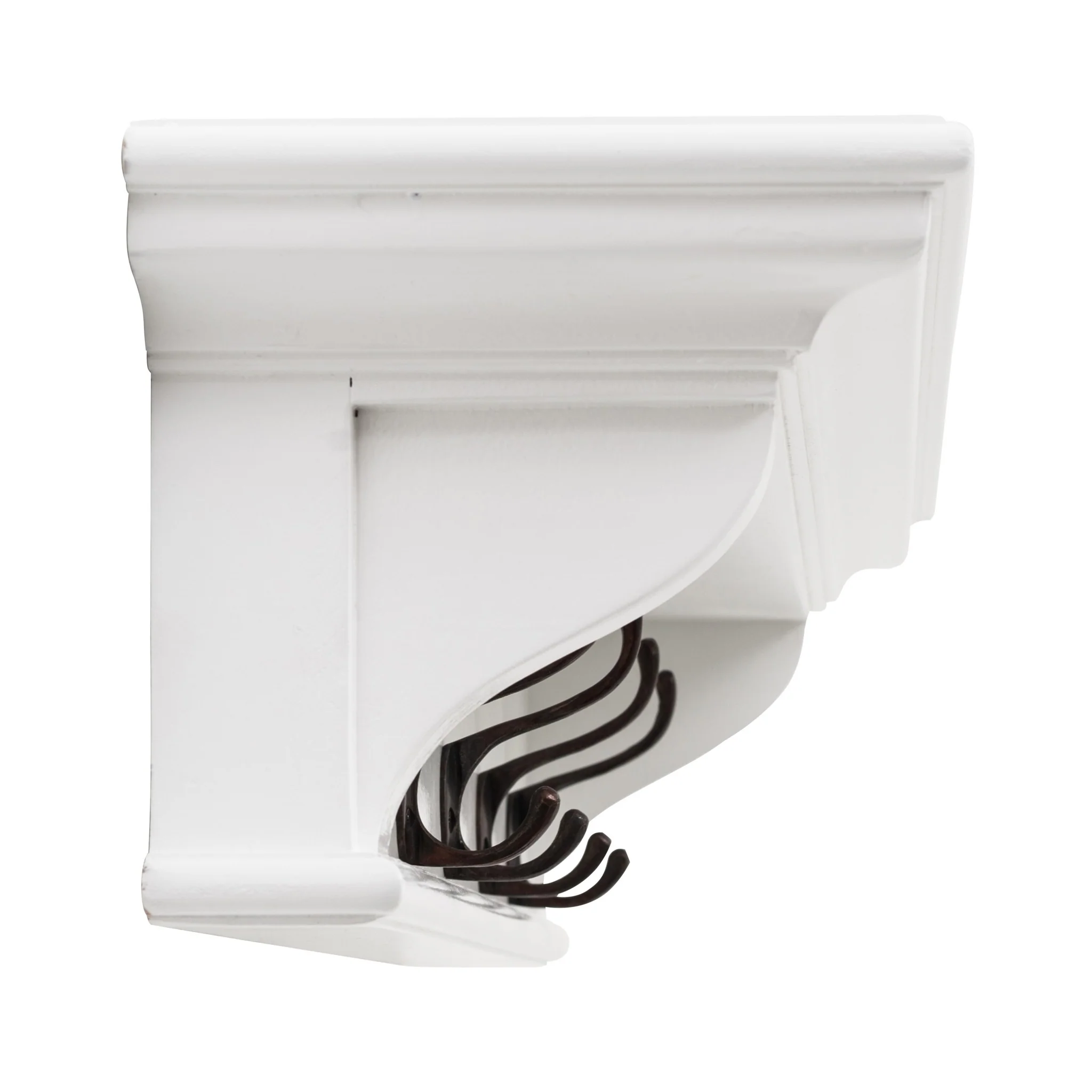 Classic White Wood Wide Four Hook Hanging Coat Rack By Homeroots - Image 3