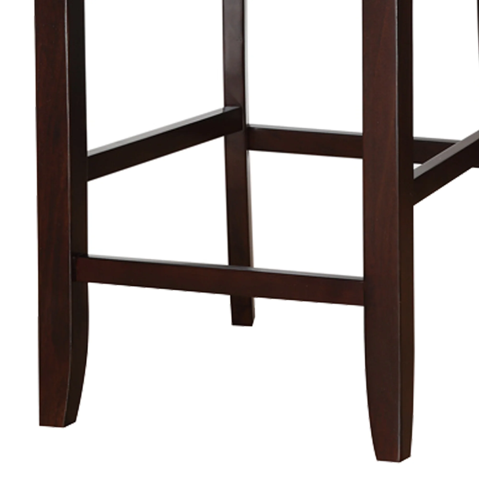 Classic Wooden Armless High Chair, Brown & Black, Set Of 2 By Benzara - Image 2