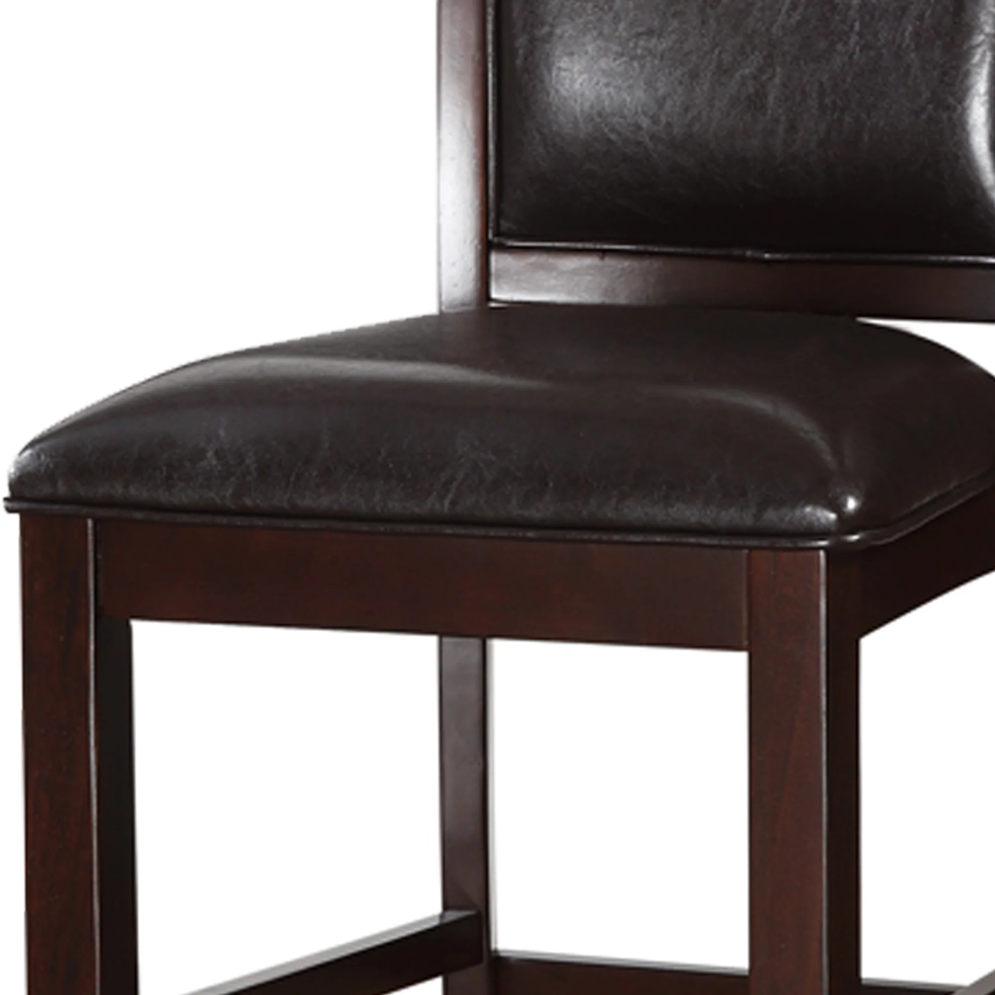 Classic Wooden Armless High Chair, Brown & Black, Set Of 2 By Benzara - Image 4