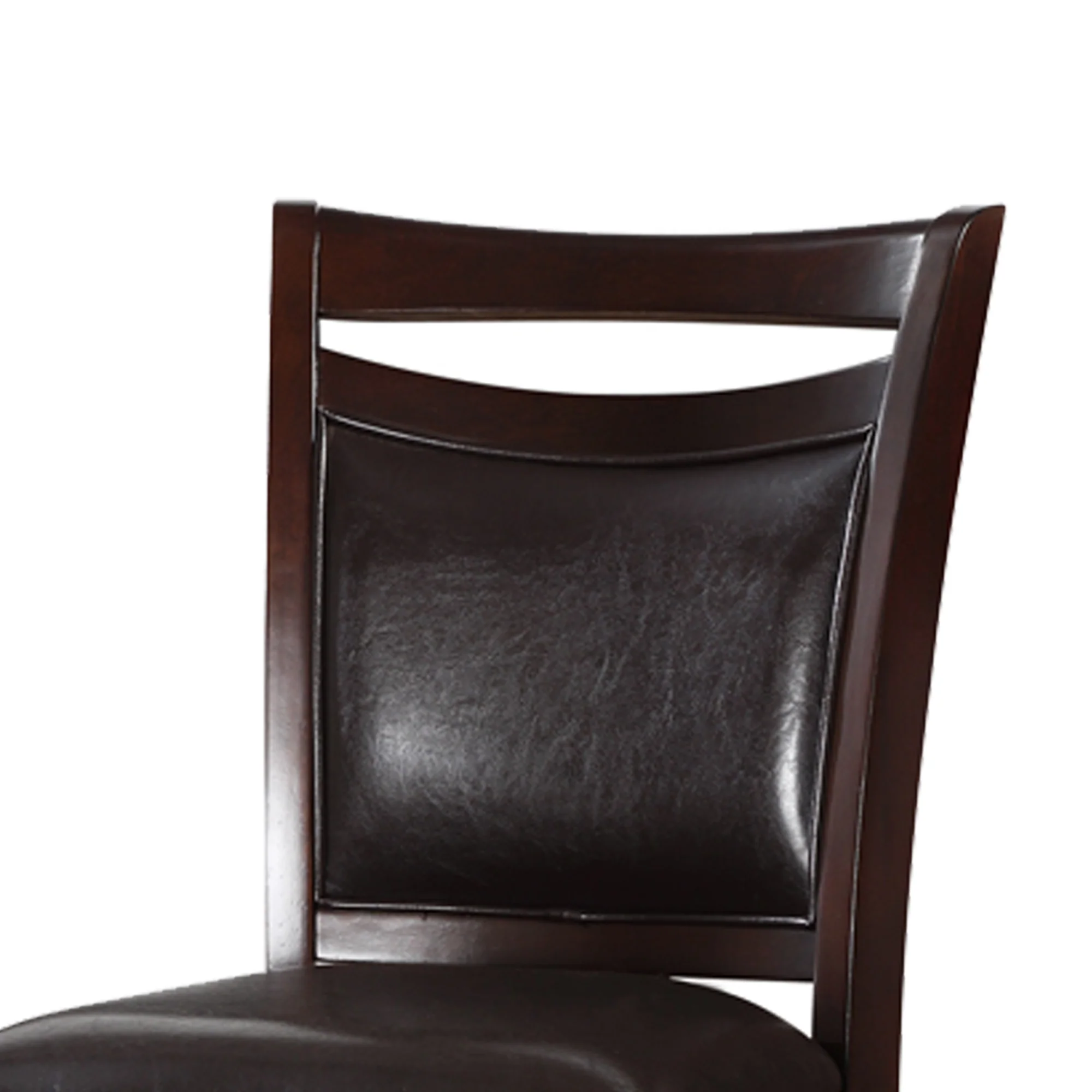 Classic Wooden Armless High Chair, Brown & Black, Set Of 2 By Benzara - Image 6