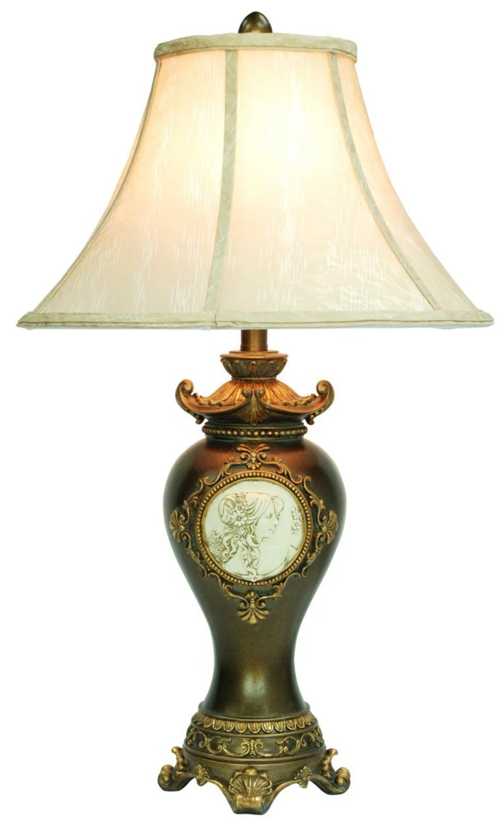 Classical Greek Style Table Lamp with Espresso Brown Finish By Homeroots - Image 2