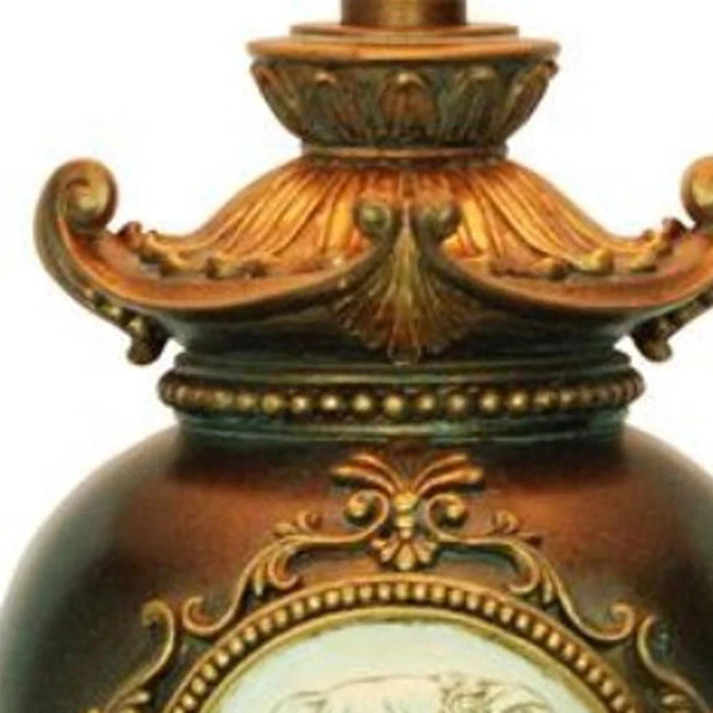Classical Greek Style Table Lamp with Espresso Brown Finish By Homeroots - Image 4