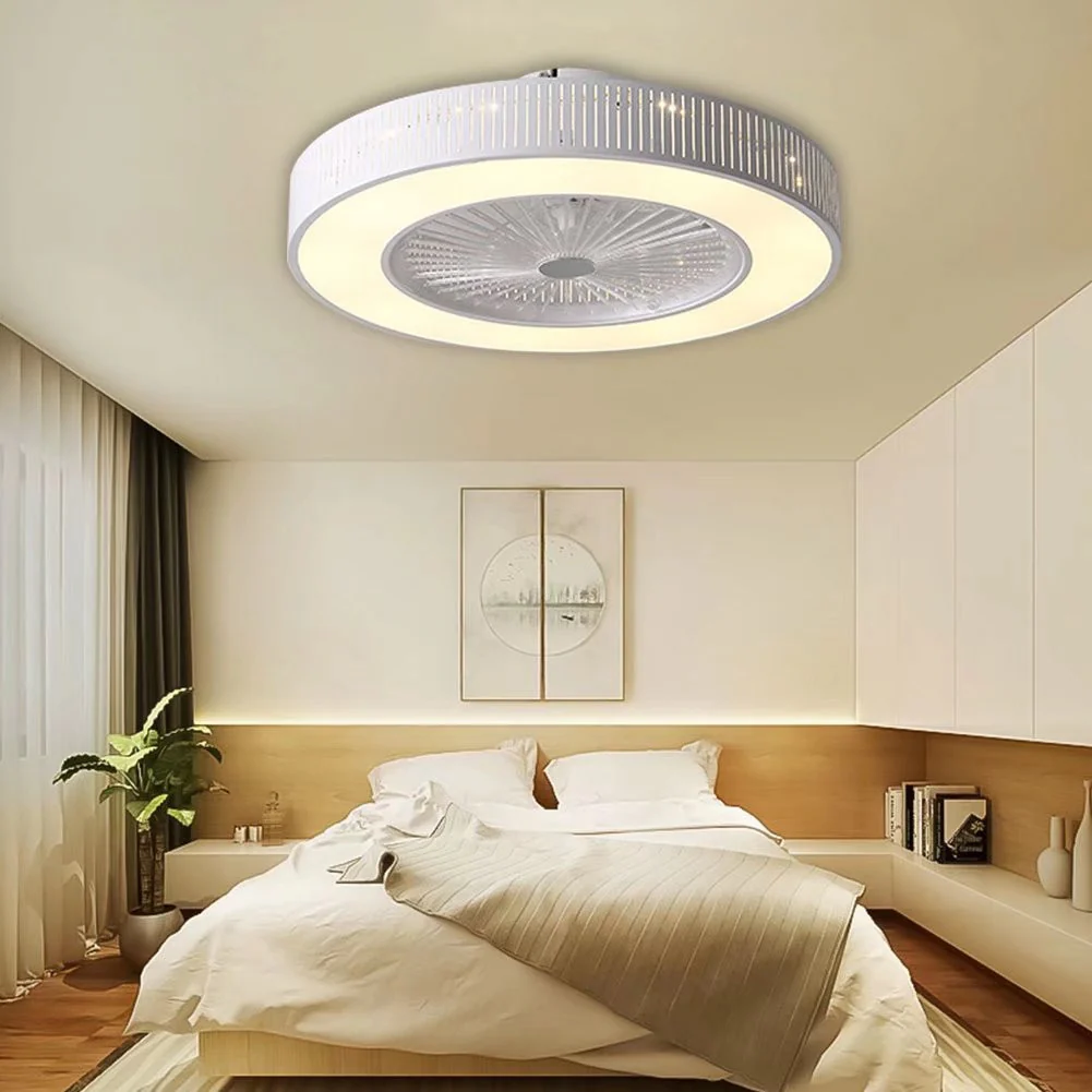 Classy Ceiling Fan And Round LED Lamp By Homeroots - Image 2