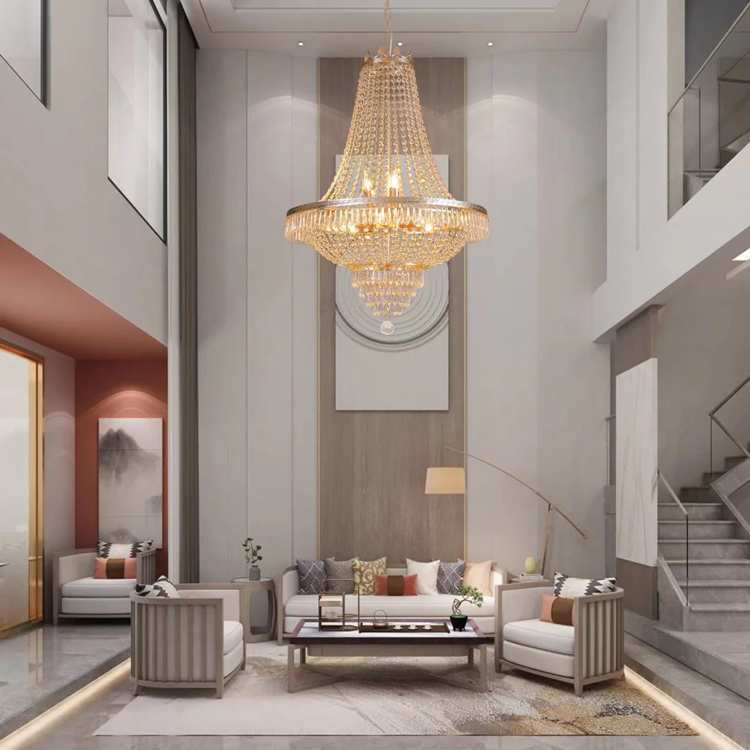 Classy Glam Gold Faux Crystal Chandelier By Homeroots - Image 2