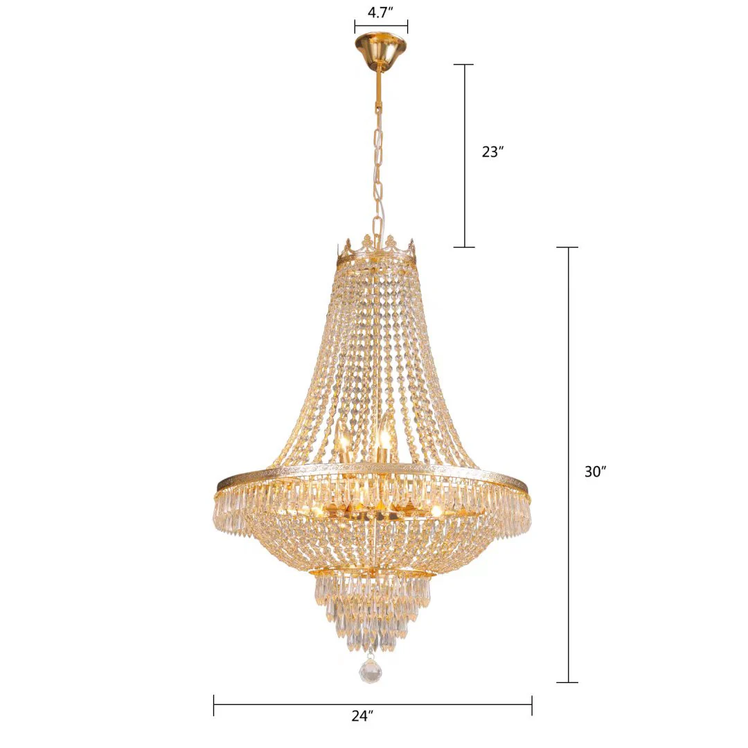 Classy Glam Gold Faux Crystal Chandelier By Homeroots - Image 4