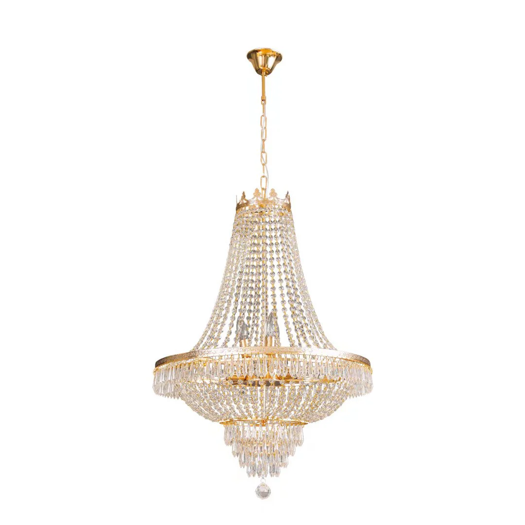Classy Glam Gold Faux Crystal Chandelier By Homeroots - Image 6