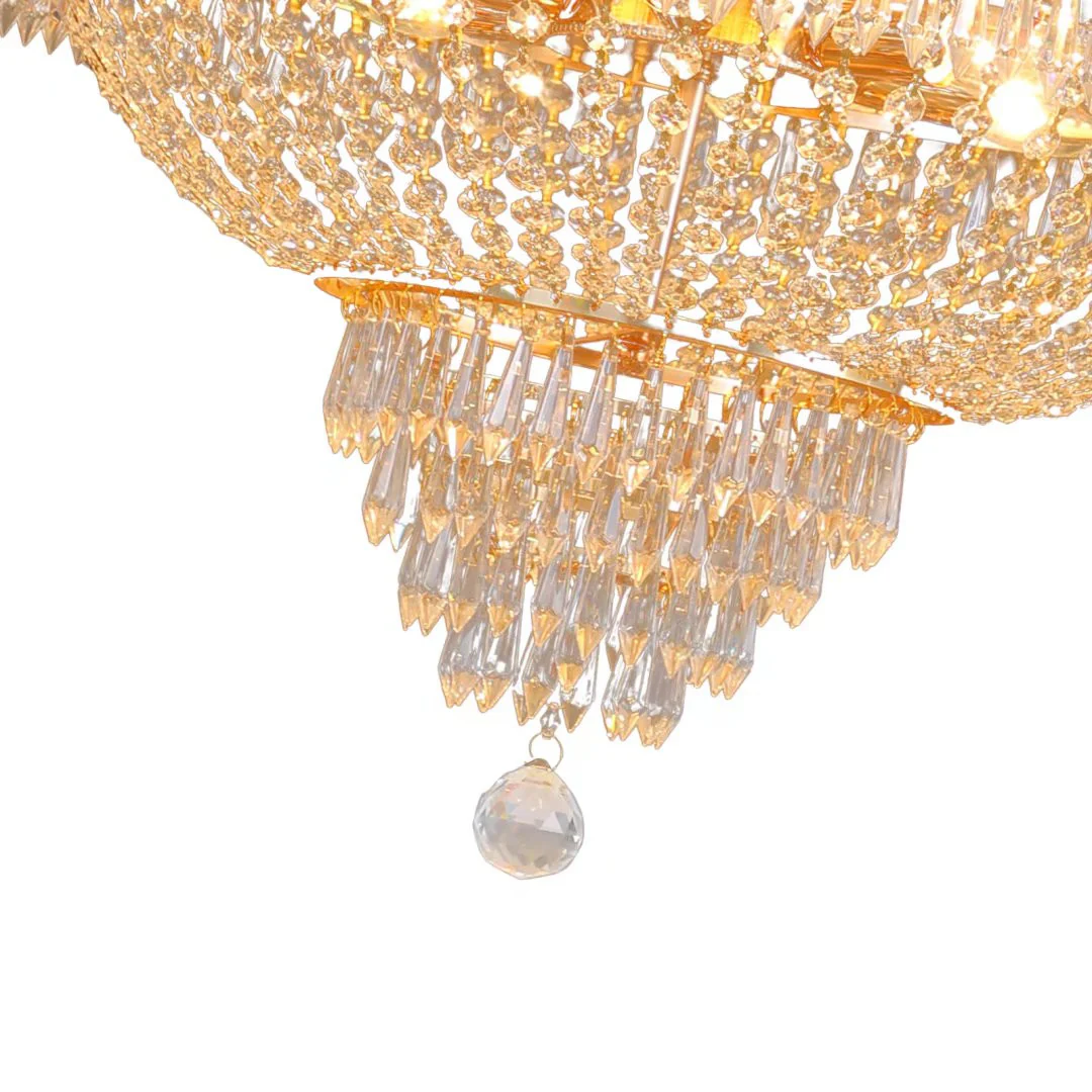 Classy Glam Gold Faux Crystal Chandelier By Homeroots - Image 7