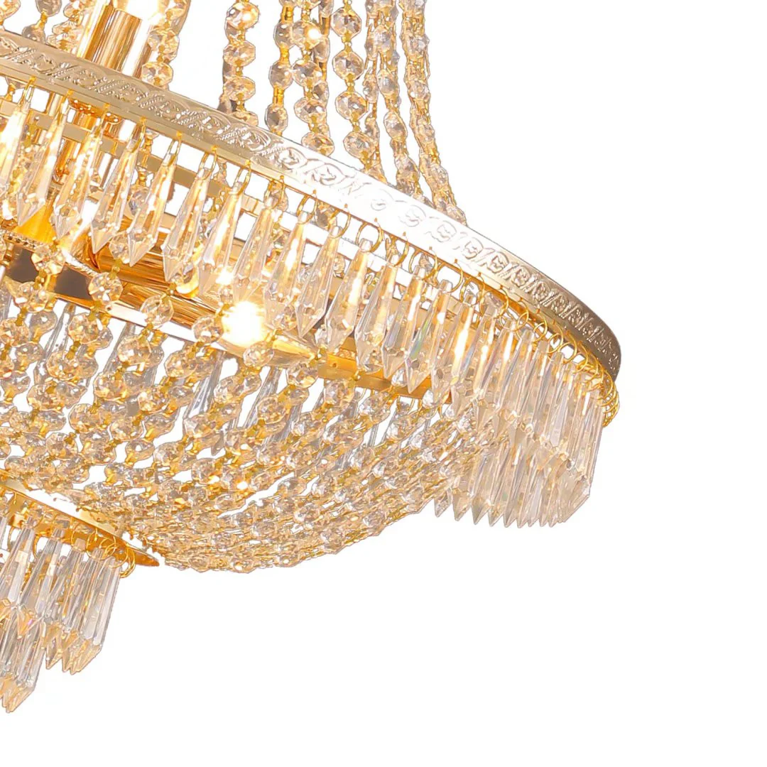 Classy Glam Gold Faux Crystal Chandelier By Homeroots - Image 9