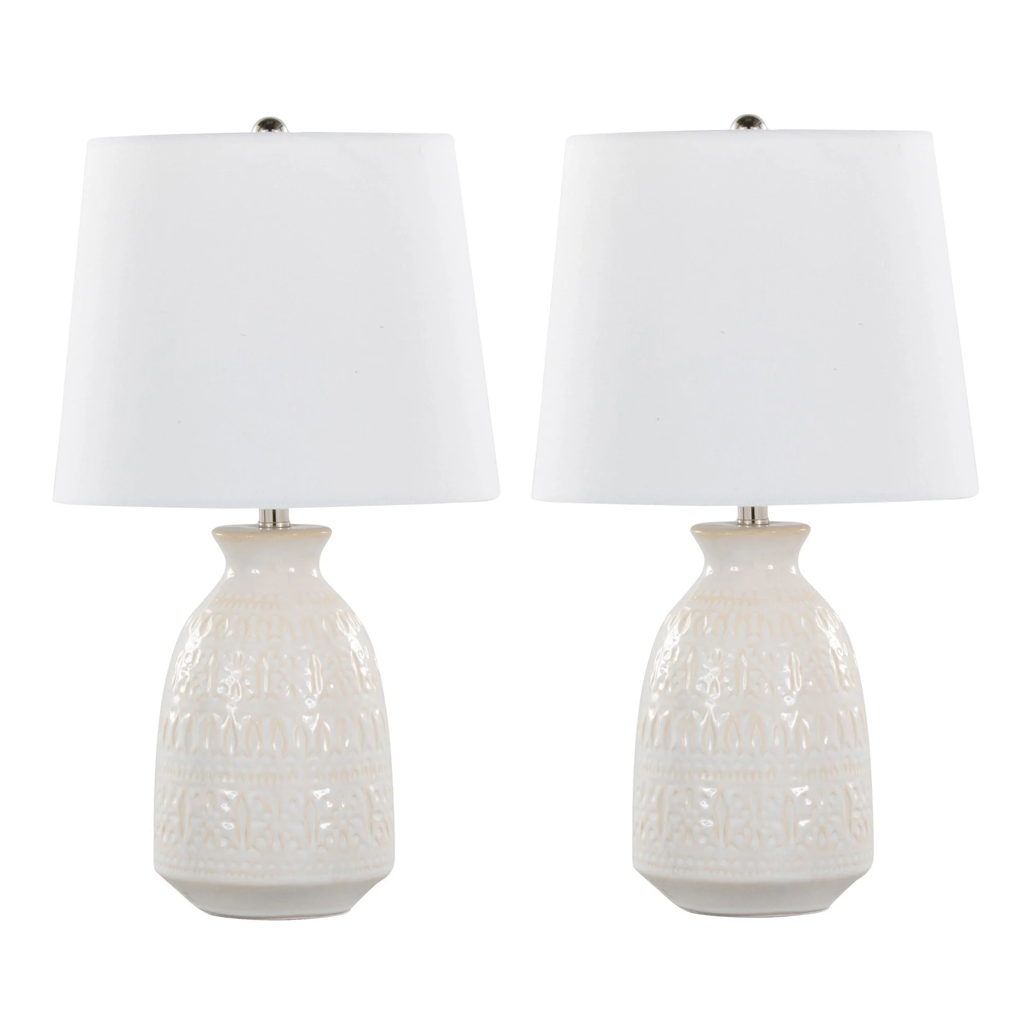 Claudia 20" Ceramic Accent Lamp - Set of 2 By LumiSource - GTE20-CLAUDIA GNPNIW2 - Image 13