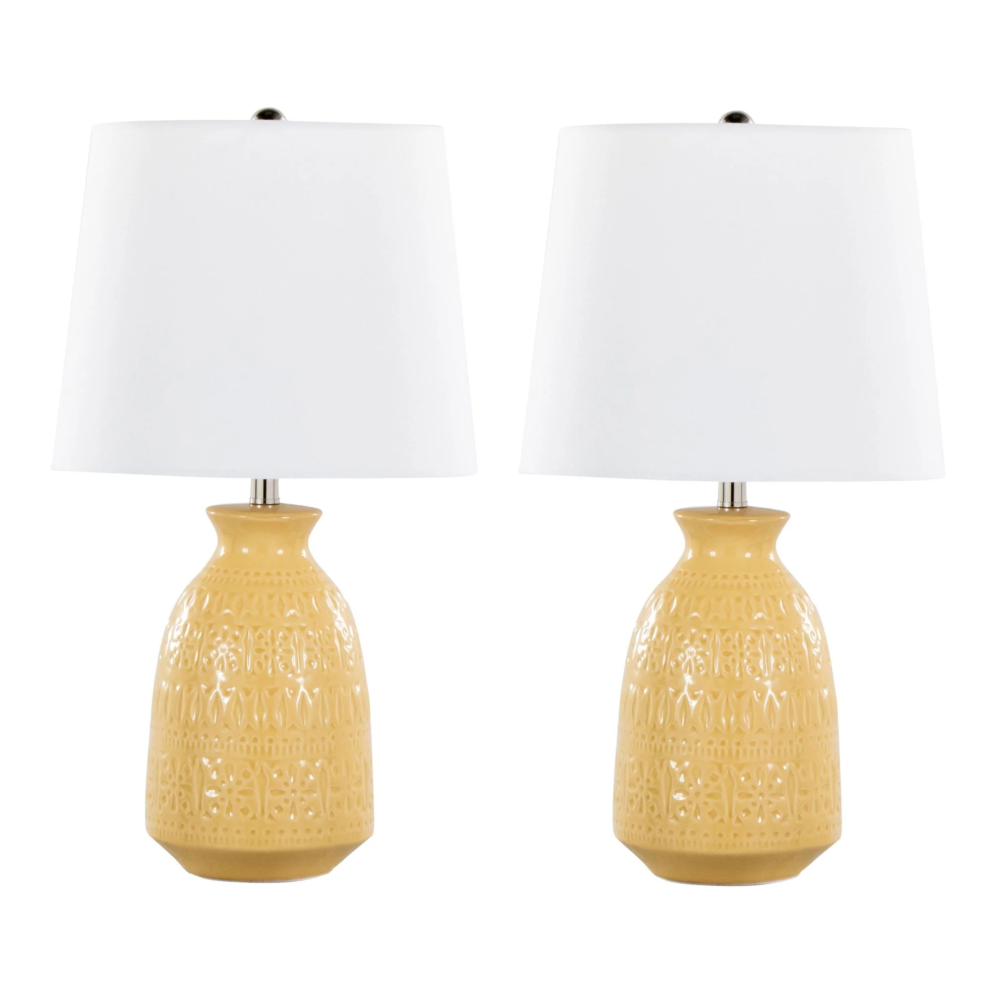 Claudia 20" Ceramic Accent Lamp - Set of 2 By LumiSource - GTE20-CLAUDIA GNPNIW2 - Image 16