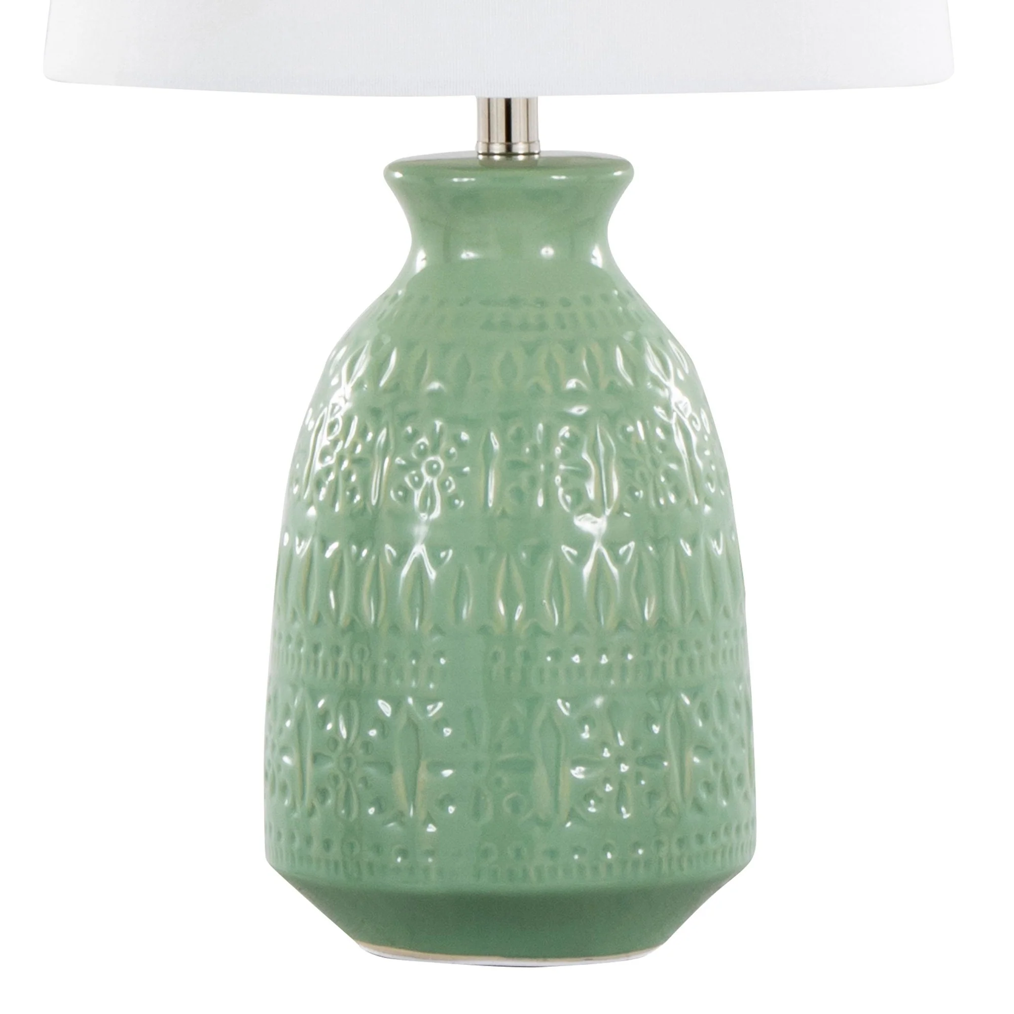 Claudia 20" Ceramic Accent Lamp - Set of 2 By LumiSource - GTE20-CLAUDIA GNPNIW2 - Image 4