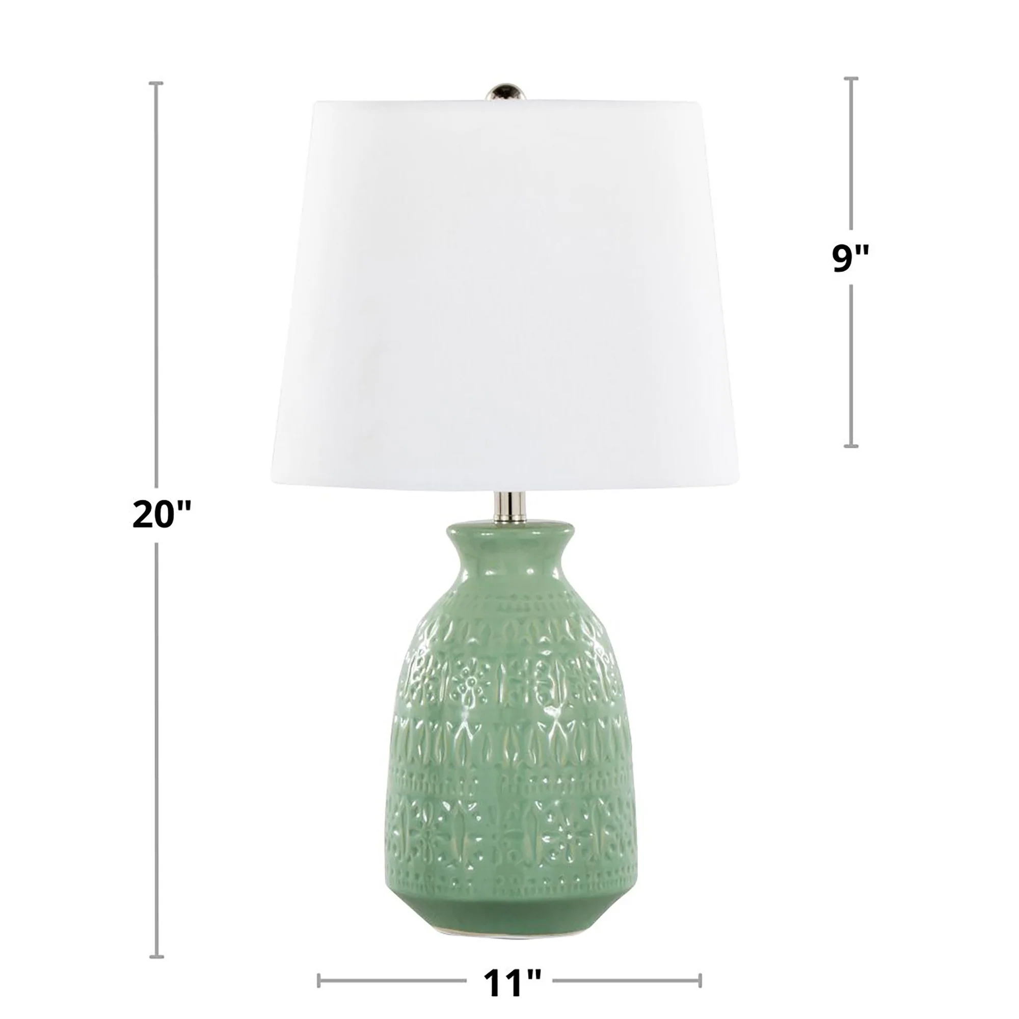 Claudia 20" Ceramic Accent Lamp - Set of 2 By LumiSource - GTE20-CLAUDIA GNPNIW2 - Image 5